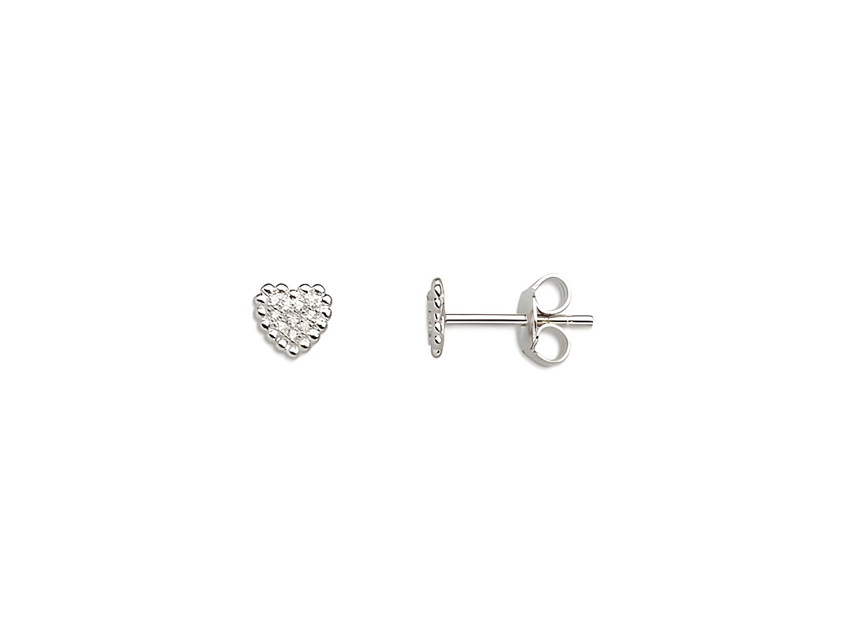Xenox Sterling Silber Ohrringe XS3536 - LOVE STORY-OS in Herzform, glänzend, eleganter Ohrschmuck, perfekt für besondere Anlässe und als Geschenk.