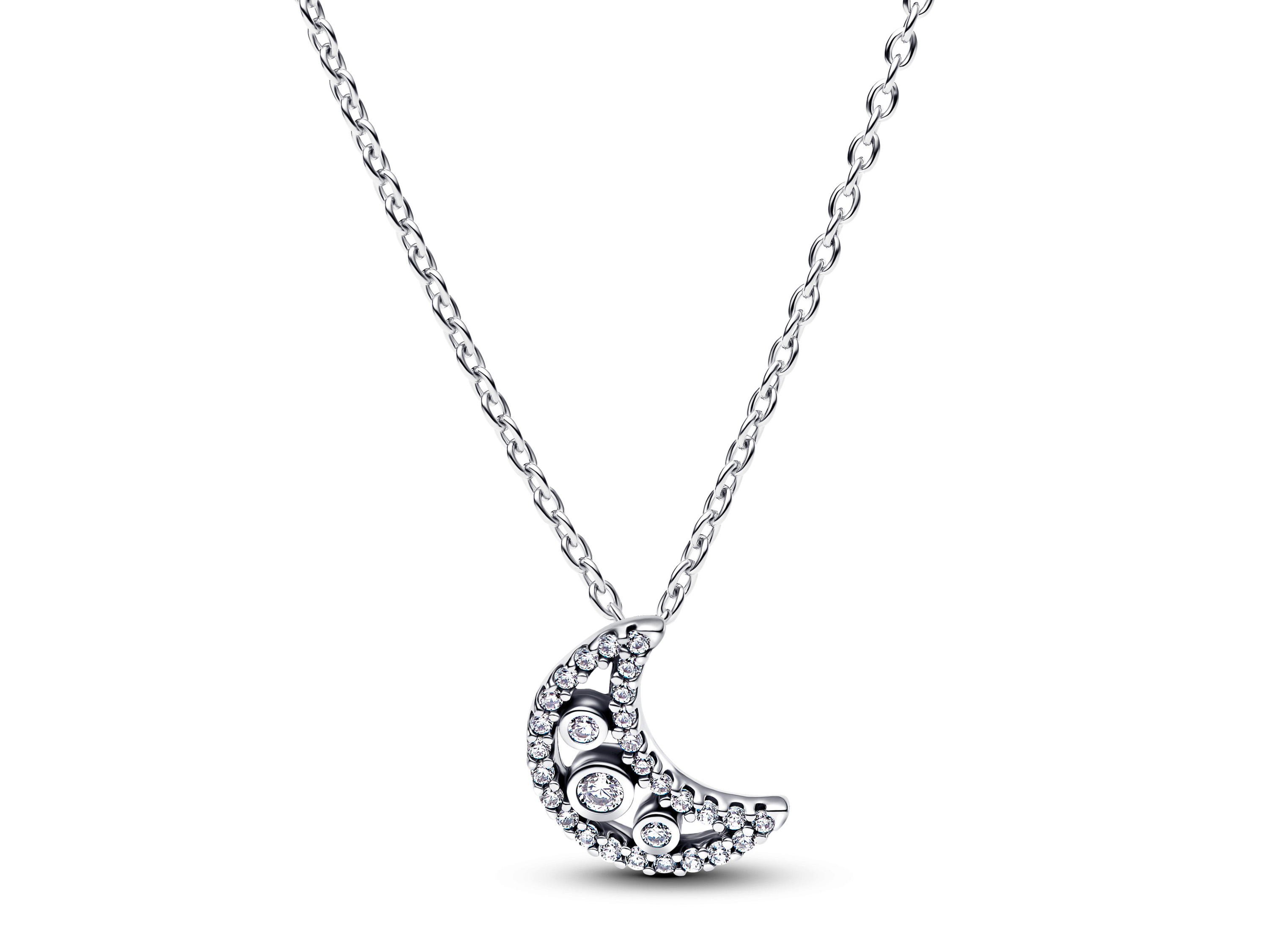 Pandora 394259C01-50 - Mondsichel Anhänger-Halskette - Sterling Silber - Zirkonia - 50 cm