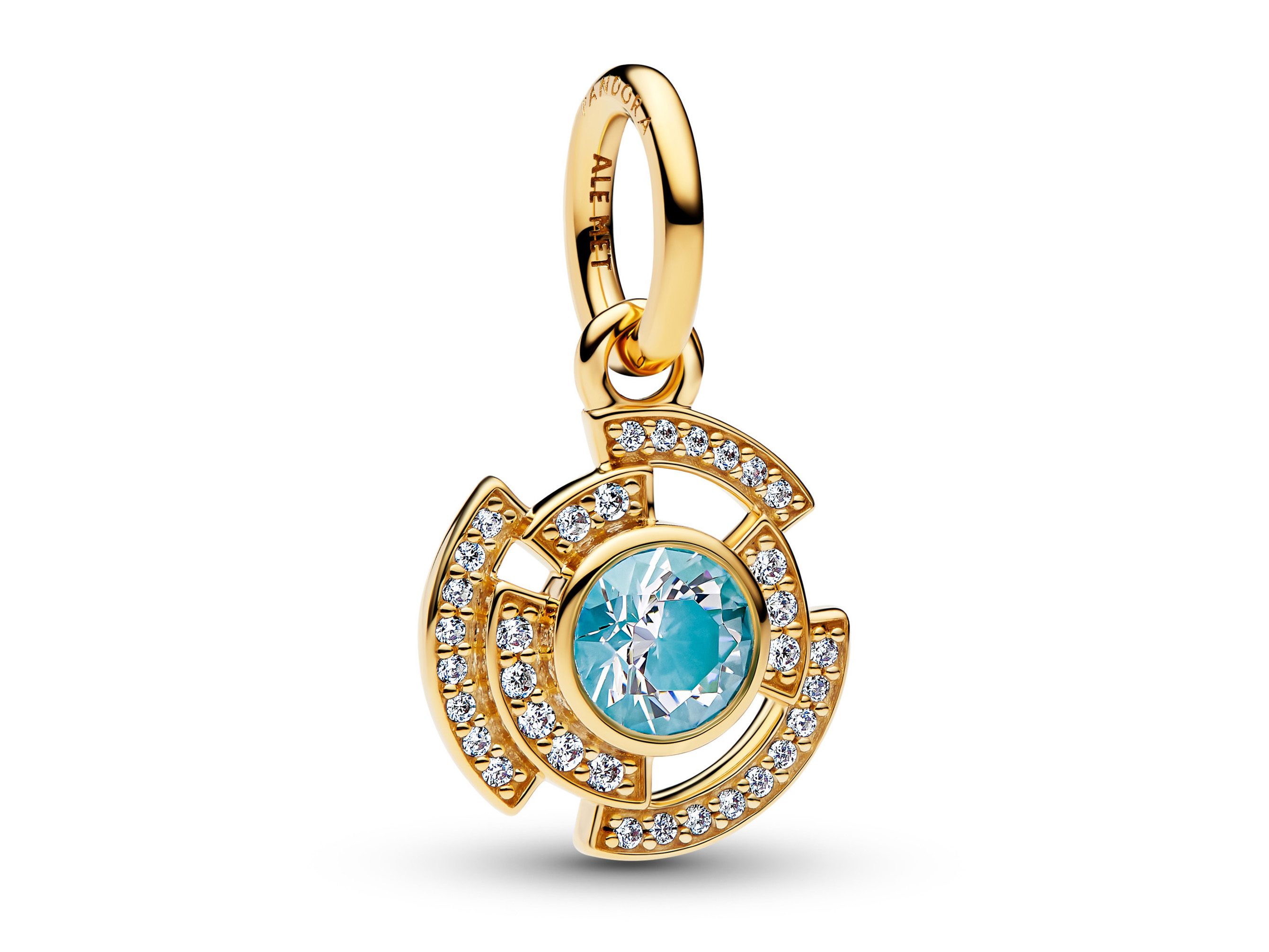 Pandora 764216C01 - Marvel Iron Man Arc Reaktor Charm - Gelbgold Vergoldung - Emaille Zirkonia Grün