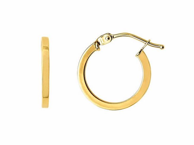 Polierte Gelbgold Creolen aus 585er Gold von Xenox, klassisches Design mit hochwertiger Verarbeitung, idealer Ohrschmuck für jeden Anlass.