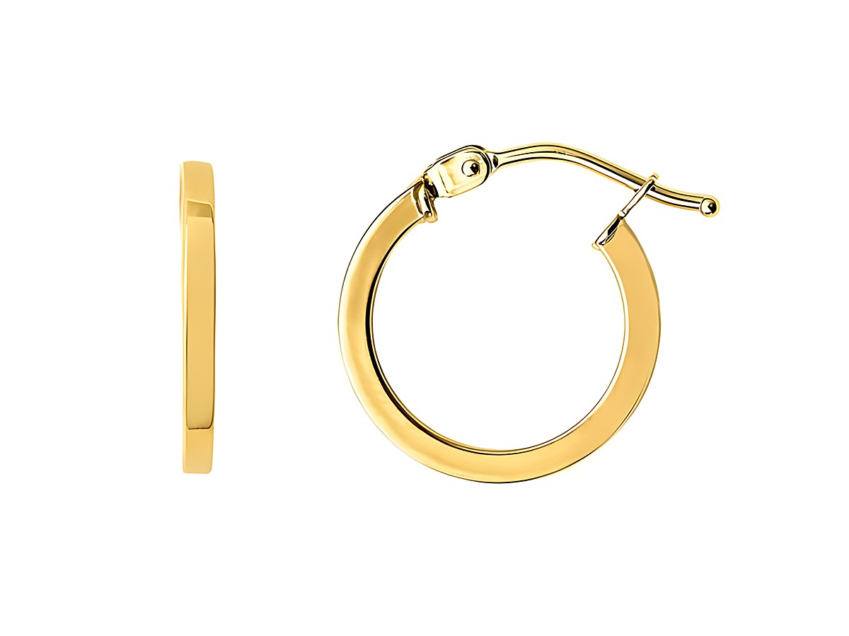 Polierte Gelbgold Creolen aus 585er Gold von Xenox, klassisches Design mit hochwertiger Verarbeitung, idealer Ohrschmuck für jeden Anlass.