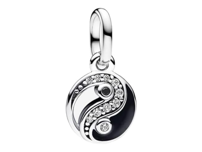 Pandora ME 793454C01 Mini-Charm - Yin & Yang Schwarz-Weiß - Sterling Silber - Zirkonia - 79345C