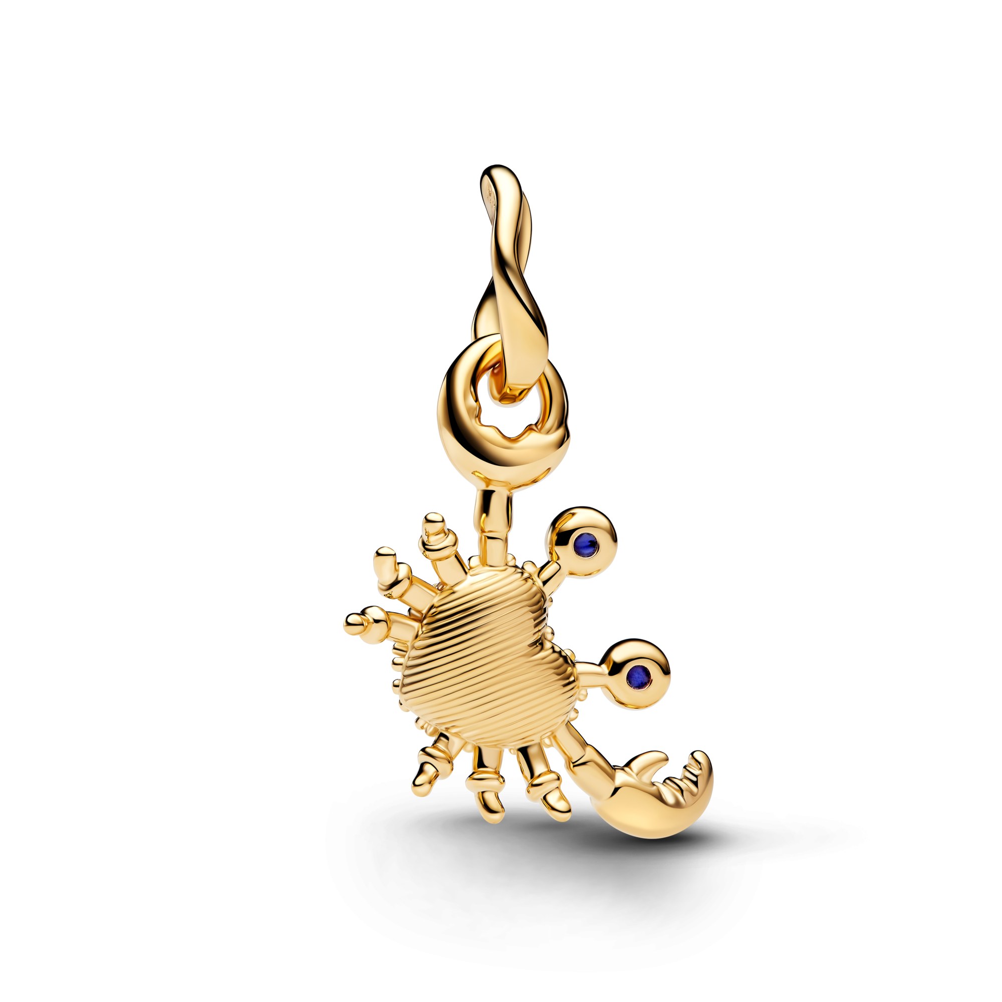 Pandora Krabben-Dangle-Charm Steinmix - Blau - Gelbgold Vergoldung – Ansicht 3