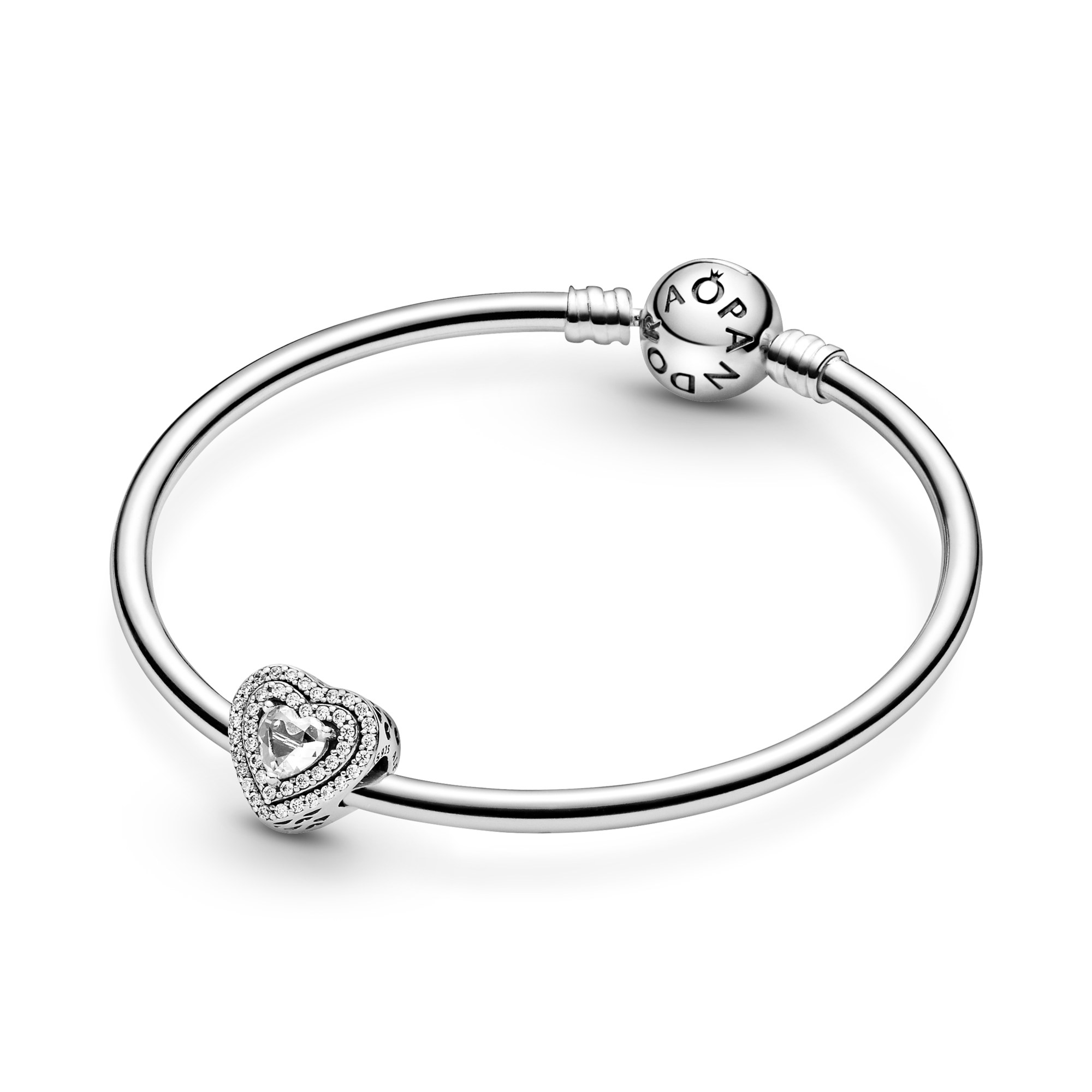 Pandora Timeless - Charm - Funkelnde - geebnete Herzen - Silber - Zirkonia – Ansicht 5