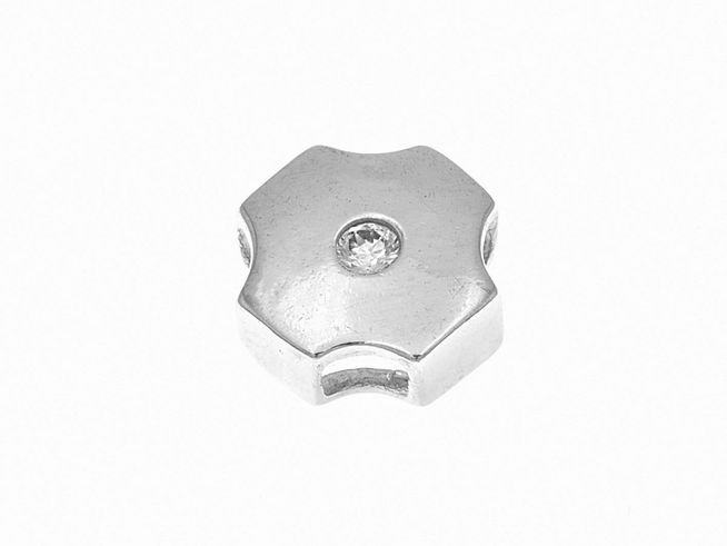 Anhänger Kreuz aus Sterling Silber, poliert und zierlich, mit Zirkonia Stein, hergestellt von Juwelier Harnisch.