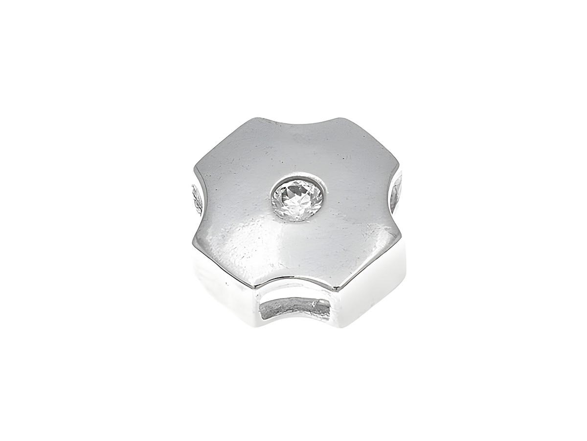 Anhänger Kreuz aus Sterling Silber, poliert und zierlich, mit Zirkonia Stein, hergestellt von Juwelier Harnisch.