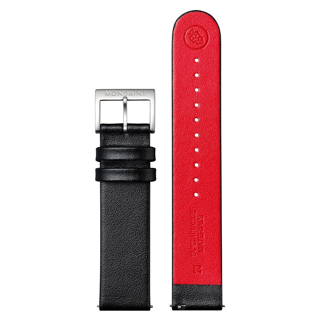 Mondaine Uhren Lederarmband FGM.3120.21Q.1.K - veganes Traubenleder Schwarz - 20 mm – Ansicht 2