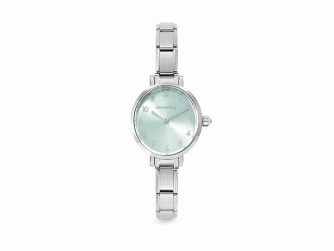 Edelstahl-Armbanduhr von Nomination aus der Time Collection mit grünem Ziffernblatt und schlichtem Design, ideal für jeden Anlass. Modellnummer 076038 32.