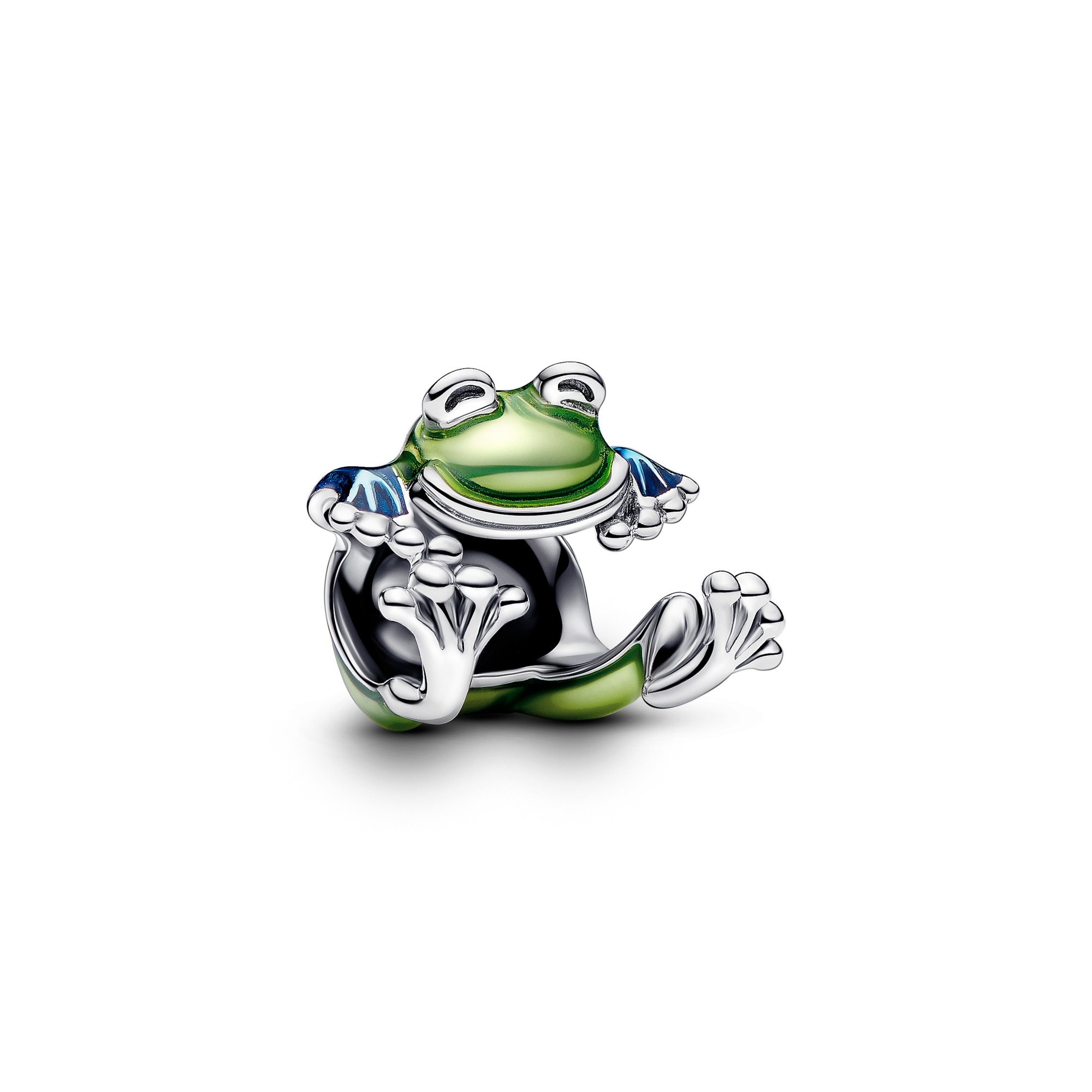Pandora Kletternder Frosch Charm - Sterling Silber - Emaille Grün