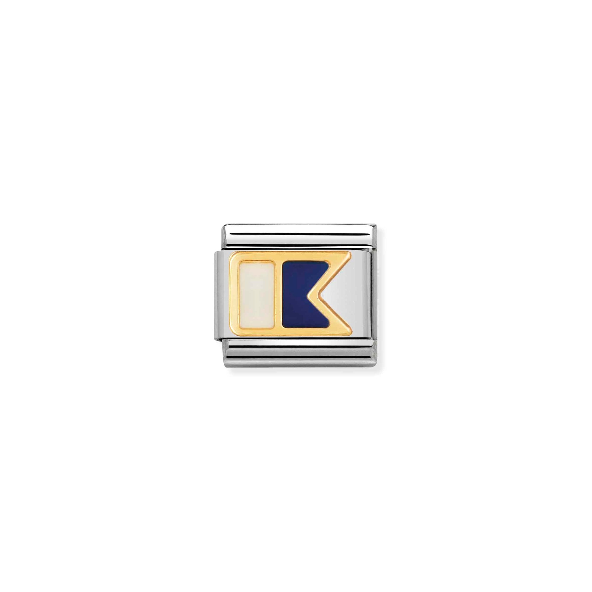 Nomination Composable Classic Charm Flaggenalphabet A - Edelstahl, Gold 750 Gelbgold, Emaille