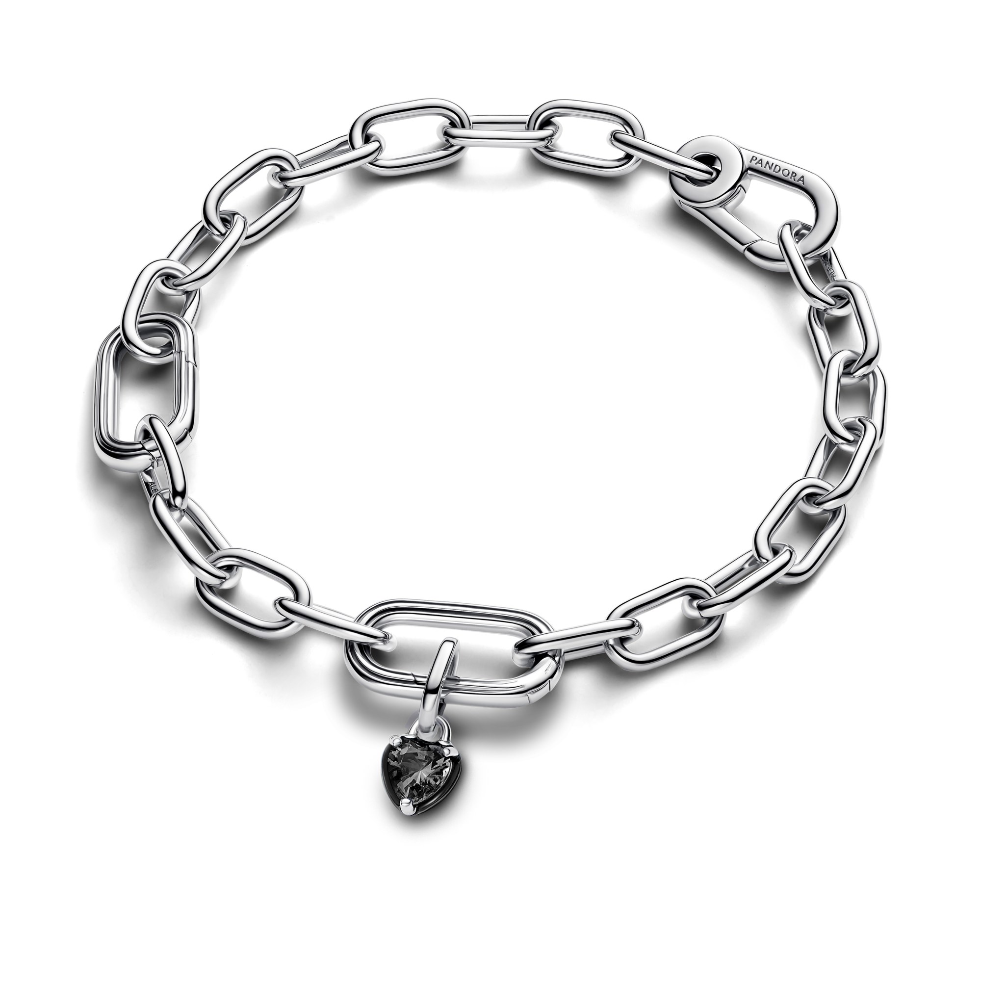 Pandora ME Schwarzer Chakra-Herz-Mini-Anhänger - Sterling Silber - Kristall + Emaille Schwarz – Ansicht 4