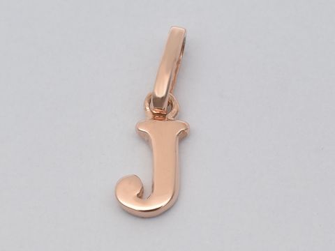 Buchstaben Anhänger J aus 925 Sterling Silber, rosé vergoldet, Hersteller Juwelier Harnisch, elegantes Design, ideal als persönliches Geschenk oder für individuelle Styles.
