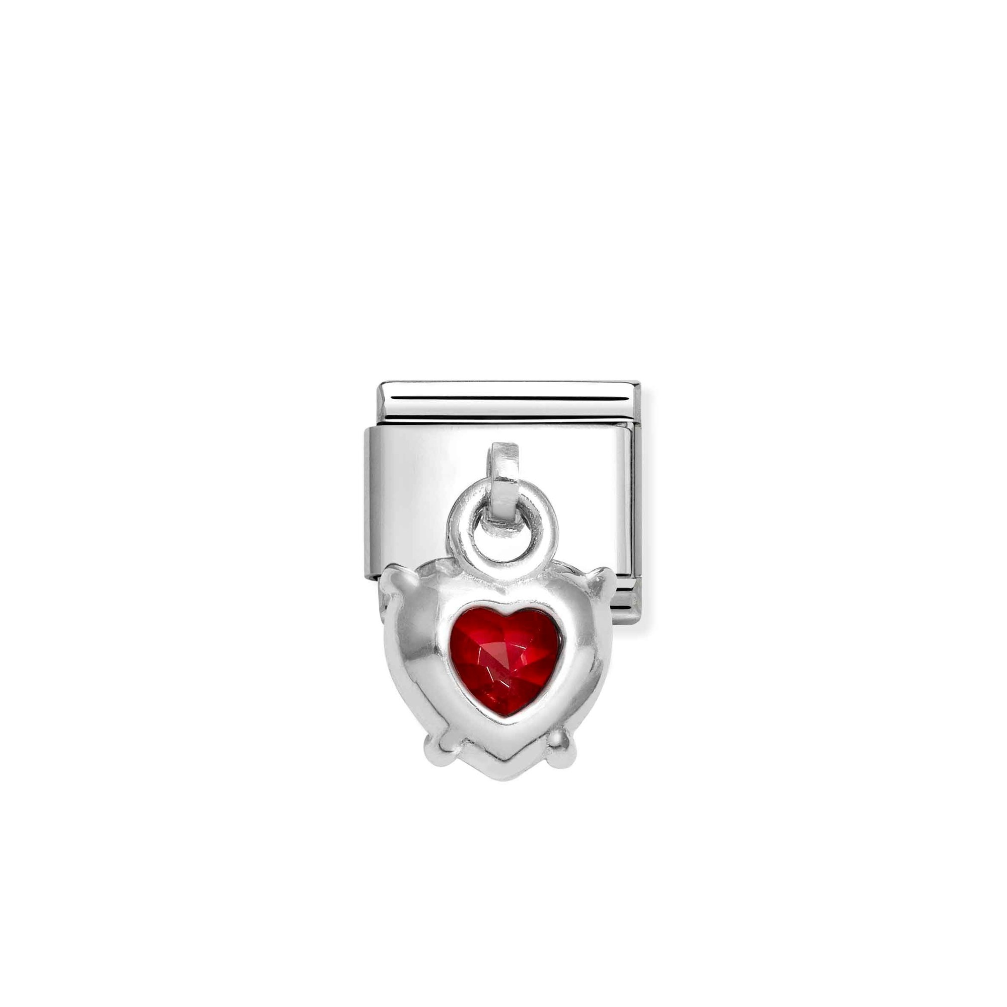 Nomination Composable Classic Charm Herz Anhänger rot - Edelstahl, Sterling Silber, Zirkonia – Ansicht 3