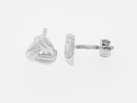 Ohrringe Silber rhod. - Dreieck - geknotet - Stecker, Hersteller: Juwelier Harnisch, geeignet für Kinder, elegantes Design in hochwertiger Verarbeitung.