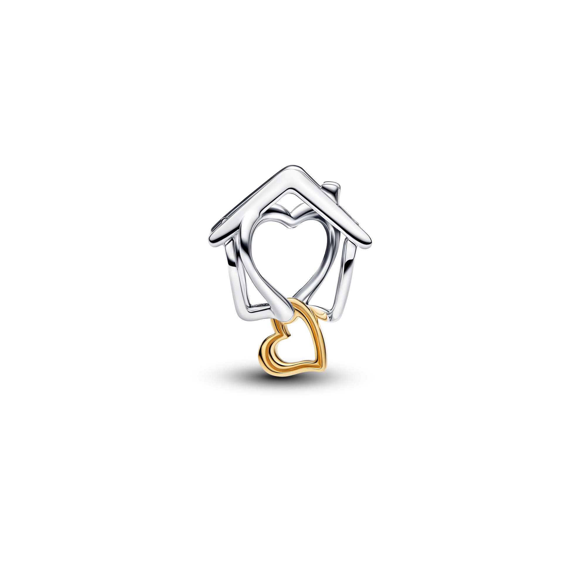 Pandora Haus & Herz Charm - Sterling Silber & Gelbgold Vergoldung – Ansicht 3