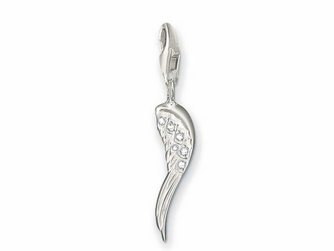 Thomas Sabo Engelsflügel Charms Anhänger aus Silber mit Zirkonia, elegantes Design mit feinen Details, ideal für stilvolle Schmuckstücke, Hersteller Thomas Sabo.