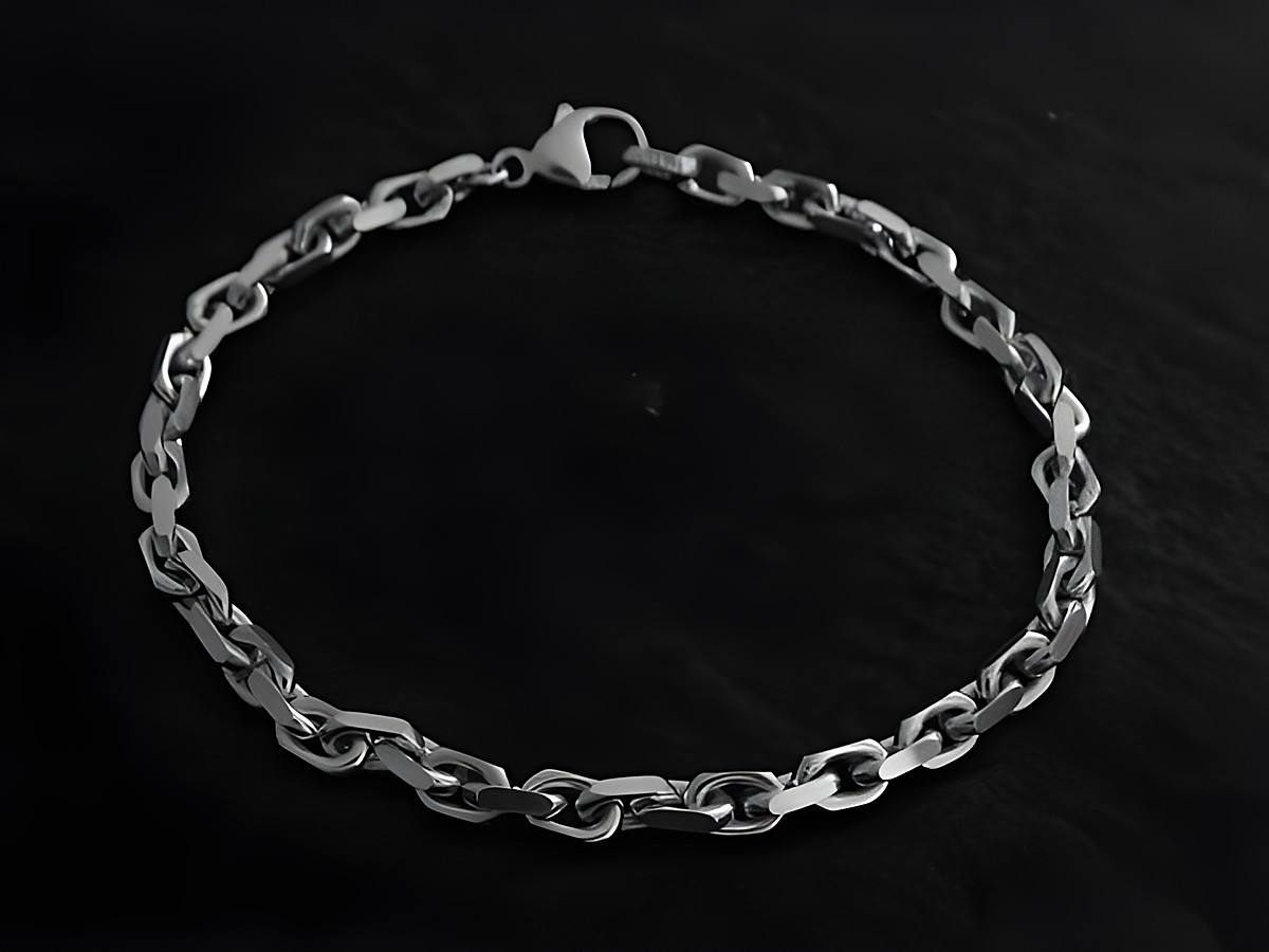 Silberarmband chic 21 cm Anker, Hersteller Juwelier Harnisch, für Männer, elegantes Design mit glänzenden Verbindungselementen und sicherem Verschluss, ideal für jeden Anlass.