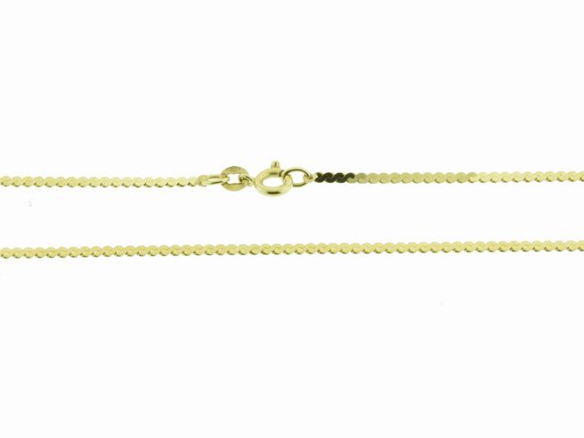 Rundpanzerkette aus Gold 585 in 44 cm Länge, hergestellt von Juwelier Harnisch, mit sicherem Karabinerverschluss und glänzender Oberfläche für eleganten Schmuck.
