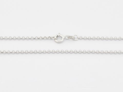 Silber Erbskette 40 cm aus rhodiniertem Sterling Silber mit Erbsenmuster von 2 mm, hergestellt von Juwelier Harnisch, mit sicherem Karabinerverschluss.