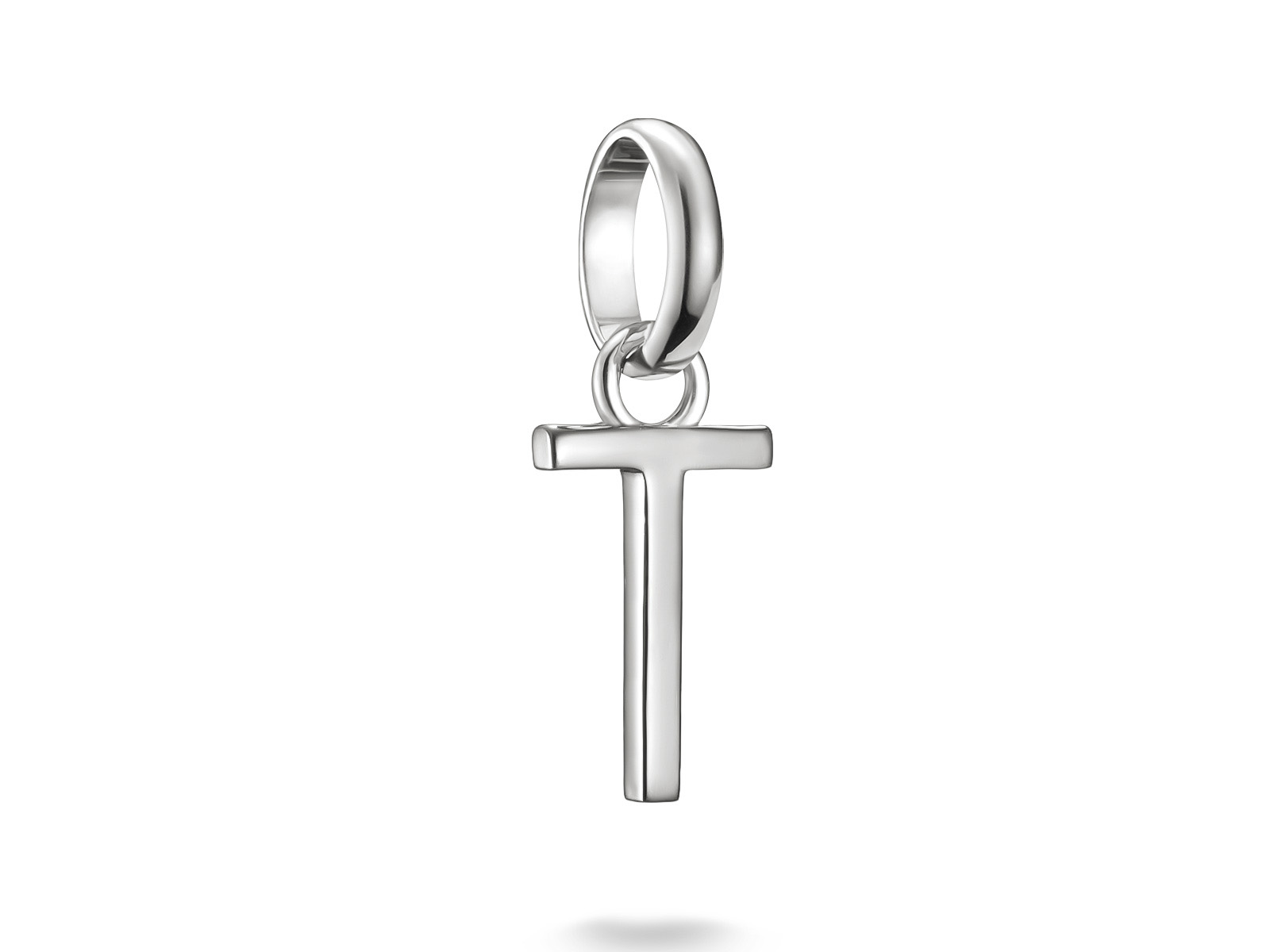 Thomas Sabo Connect CC1226-001-21 Buchstabe T Charm aus Silber mit Öse, schlichtes und modernes Design, ideal für individuelle Schmuckkreationen im Charm Club CONNECT.