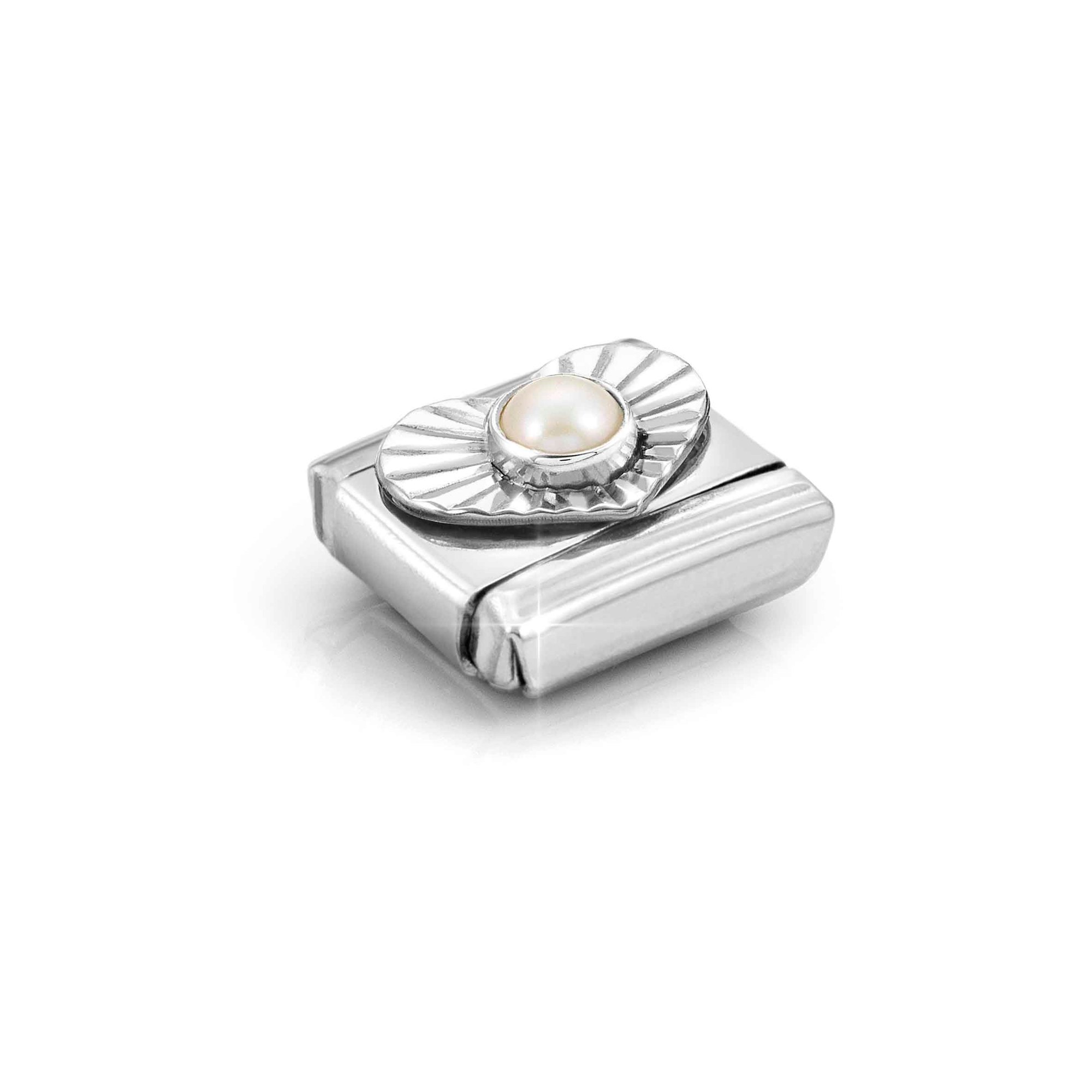 Nomination Composable Classic Charm Herz Perle weiß - Edelstahl, Sterling Silber diamantiert – Ansicht 4