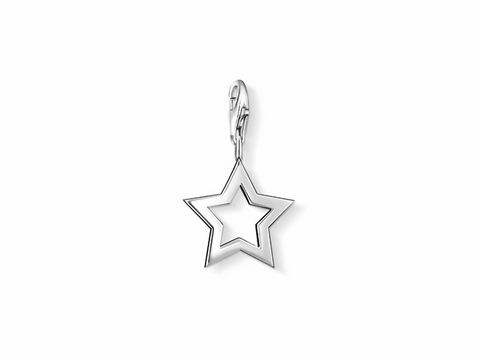 Thomas Sabo Stern Charms Anhänger in Silber, ausgefallenes Design mit Sterne-Motiv, ideal für die individuelle Schmuckgestaltung und perfekt kombinierbar mit anderen Anhängern.