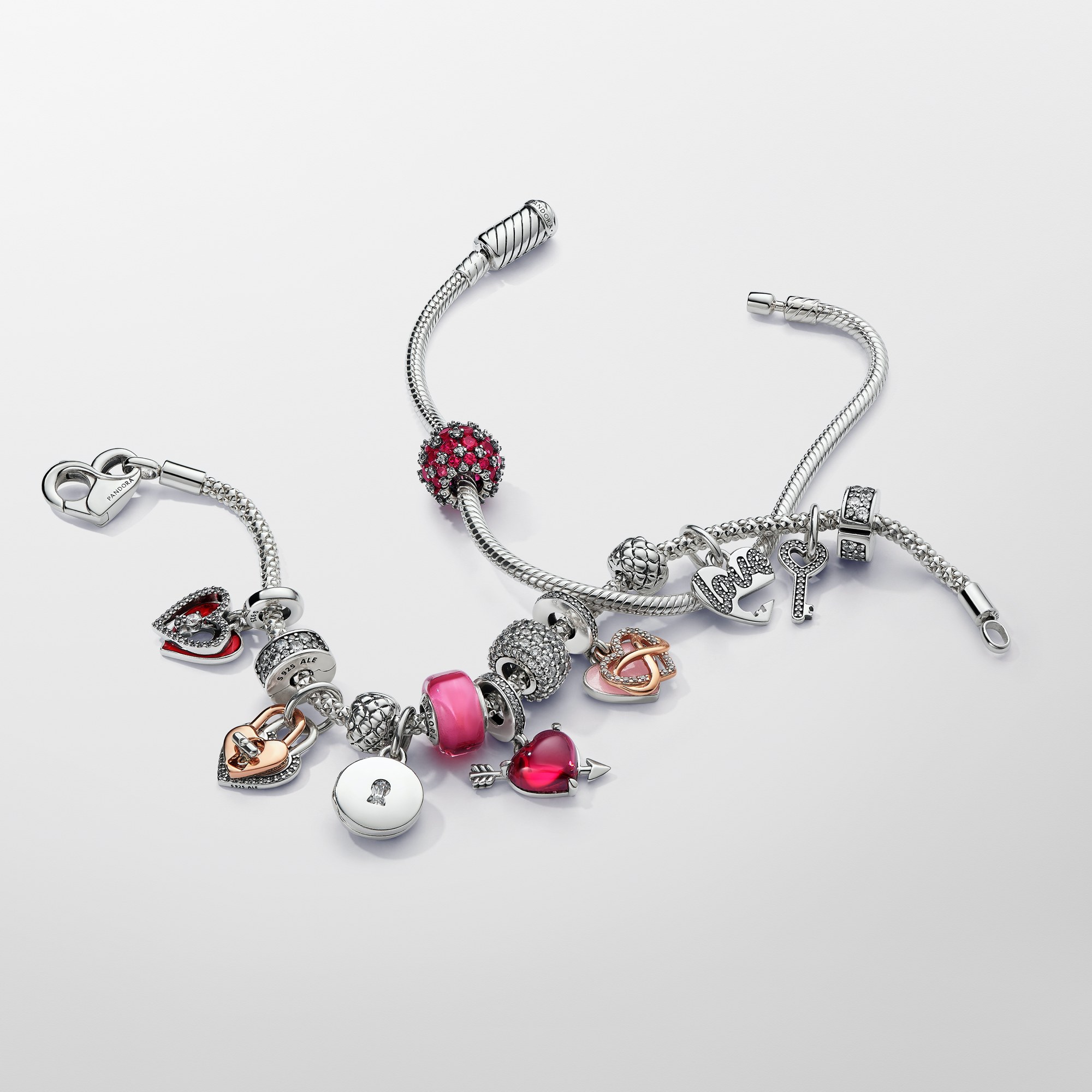 Pandora ROSE & Silber Charm Anhänger - Unendliches Herz - Zirkonia + Emaille – Ansicht 3