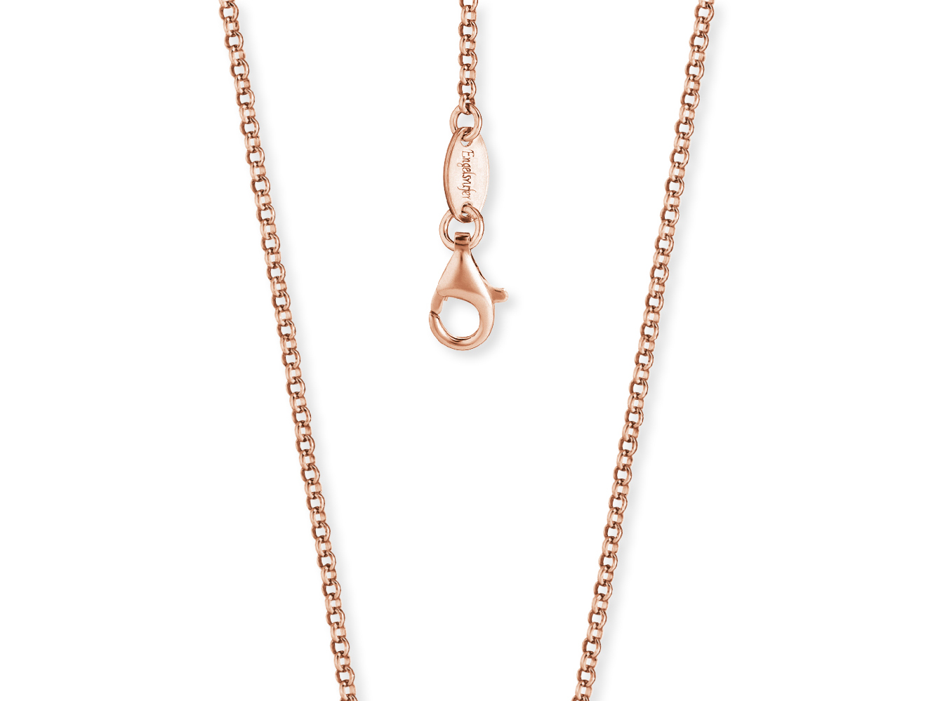 Engelsrufer Erbskette in Roségold, vergoldet auf Silber, 45 cm lang, mit feinem Kettendesign und praktischem Karabinerverschluss, perfekt für eleganten Schmuckstil.