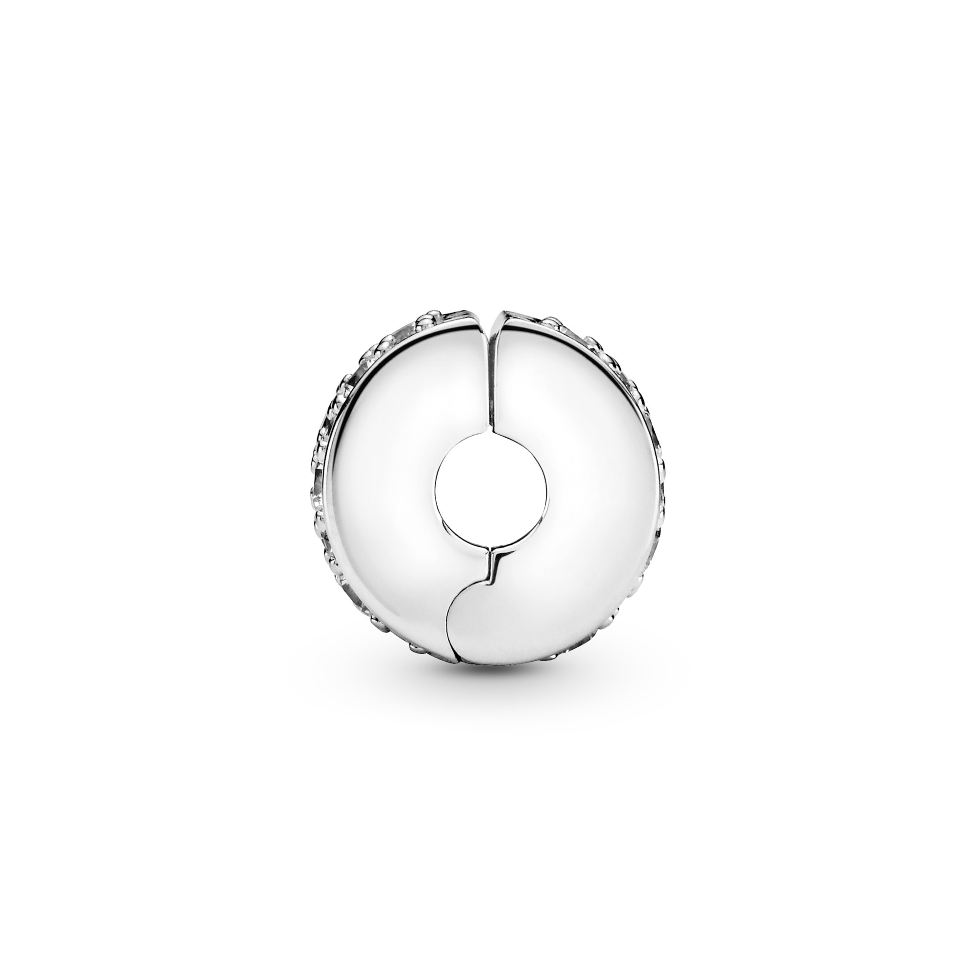 PANDORA Weißer Pavé-Glanz - Silber - CLIP Stopper mit Silikonkern - Zirkonia – Ansicht 3