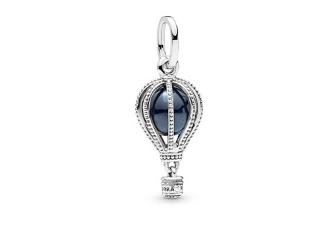 Silber Anhänger in Form eines Luftballons mit Kristall und feinen Details, hergestellt von Pandora, ideal für eine charmante Schmuckkollektion.