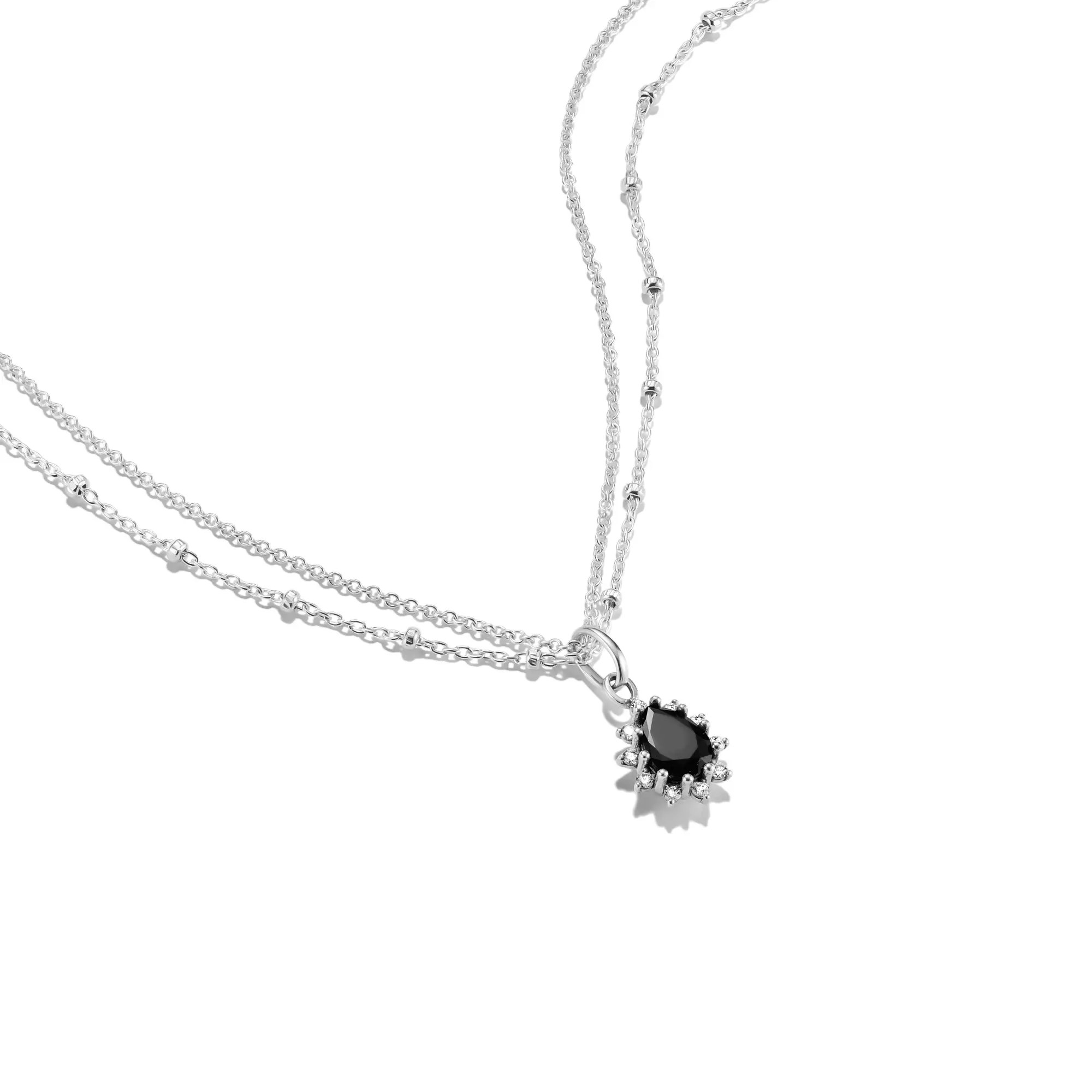 Thomas Sabo True Romance Halskette Schwarzer Stein - 40-45 cm – Ansicht 2
