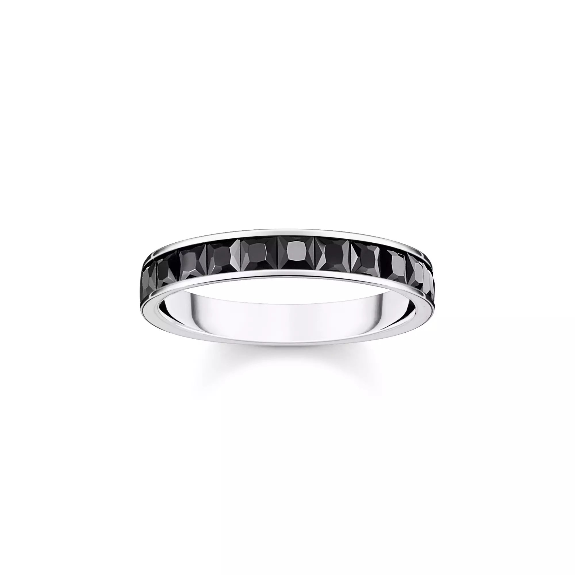 Thomas Sabo Ring mit schwarzen Steinen Pavé Silber – Zirkonia