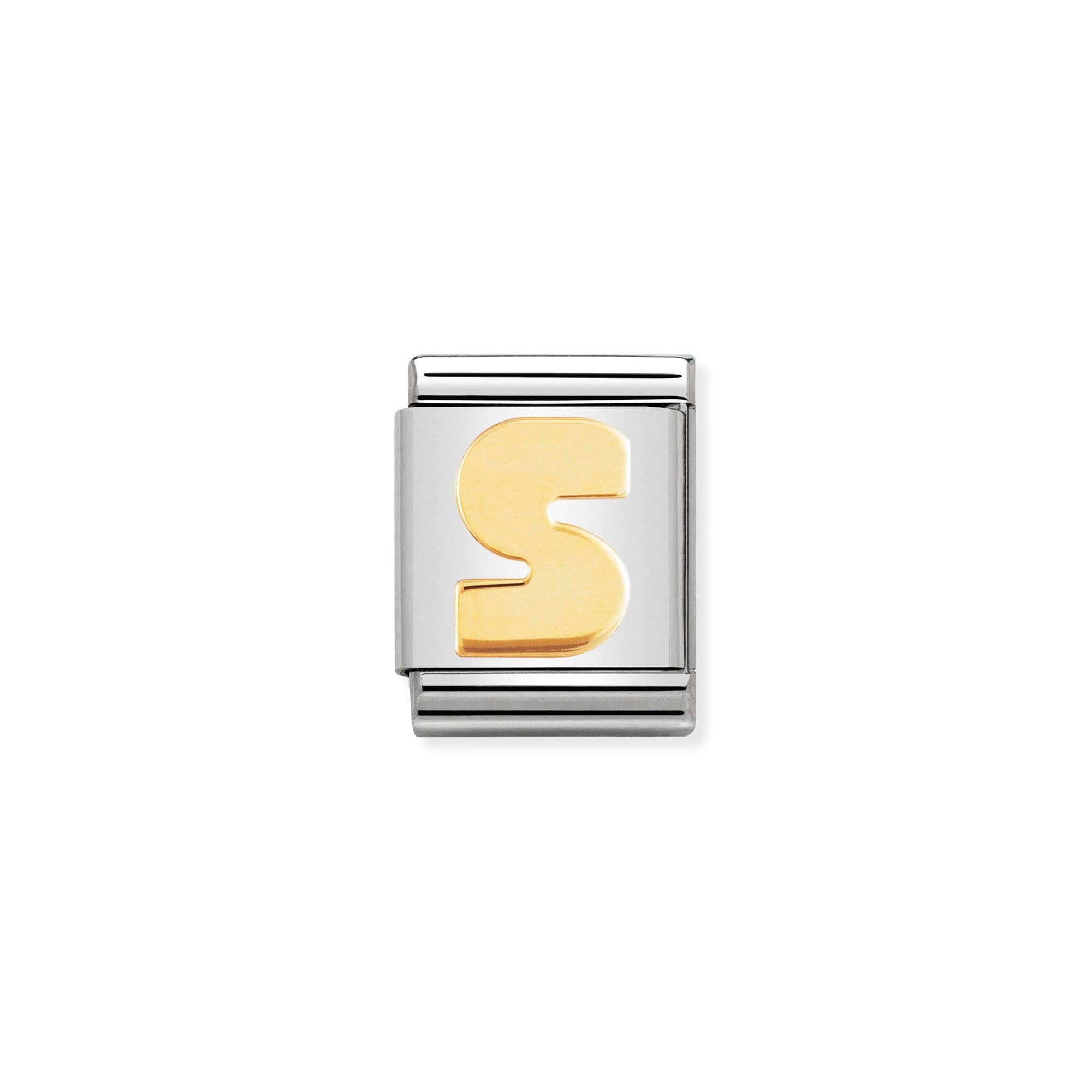 Nomination Composable Big Charm Buchstabe S - Edelstahl, Gold 750 Gelbgold