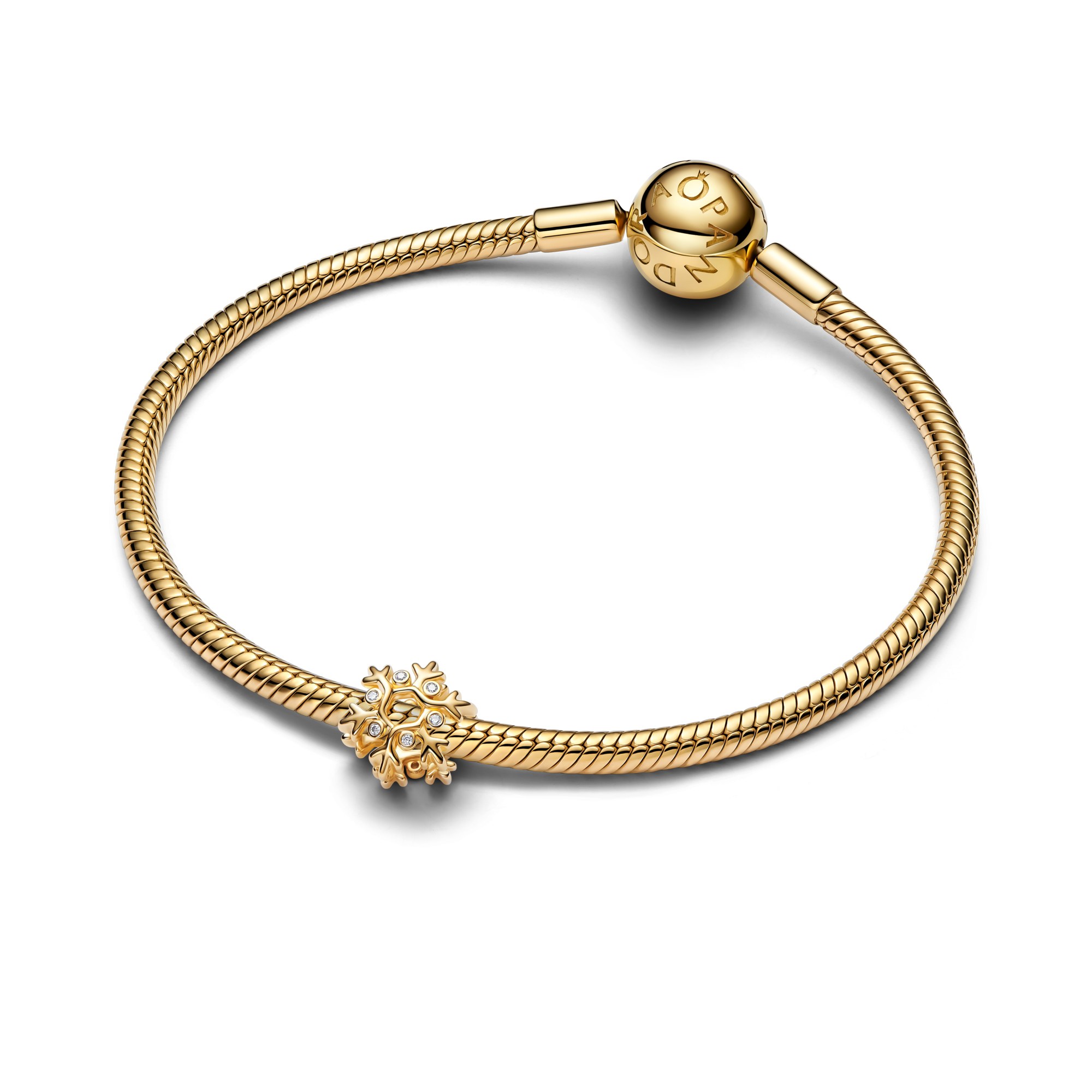 Pandora Moments - Charm Schneeflocke - Gelbgold Vergoldung - Zirkonia – Ansicht 3
