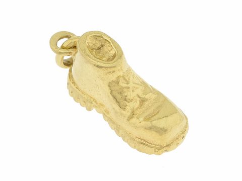 Schuh-Anhänger aus 333 Gold in Form eines Wanderstiefels, ca. 1,9 cm, hergestellt von Juwelier Harnisch, ideal für Schuhliebhaber und als modisches Accessoire.