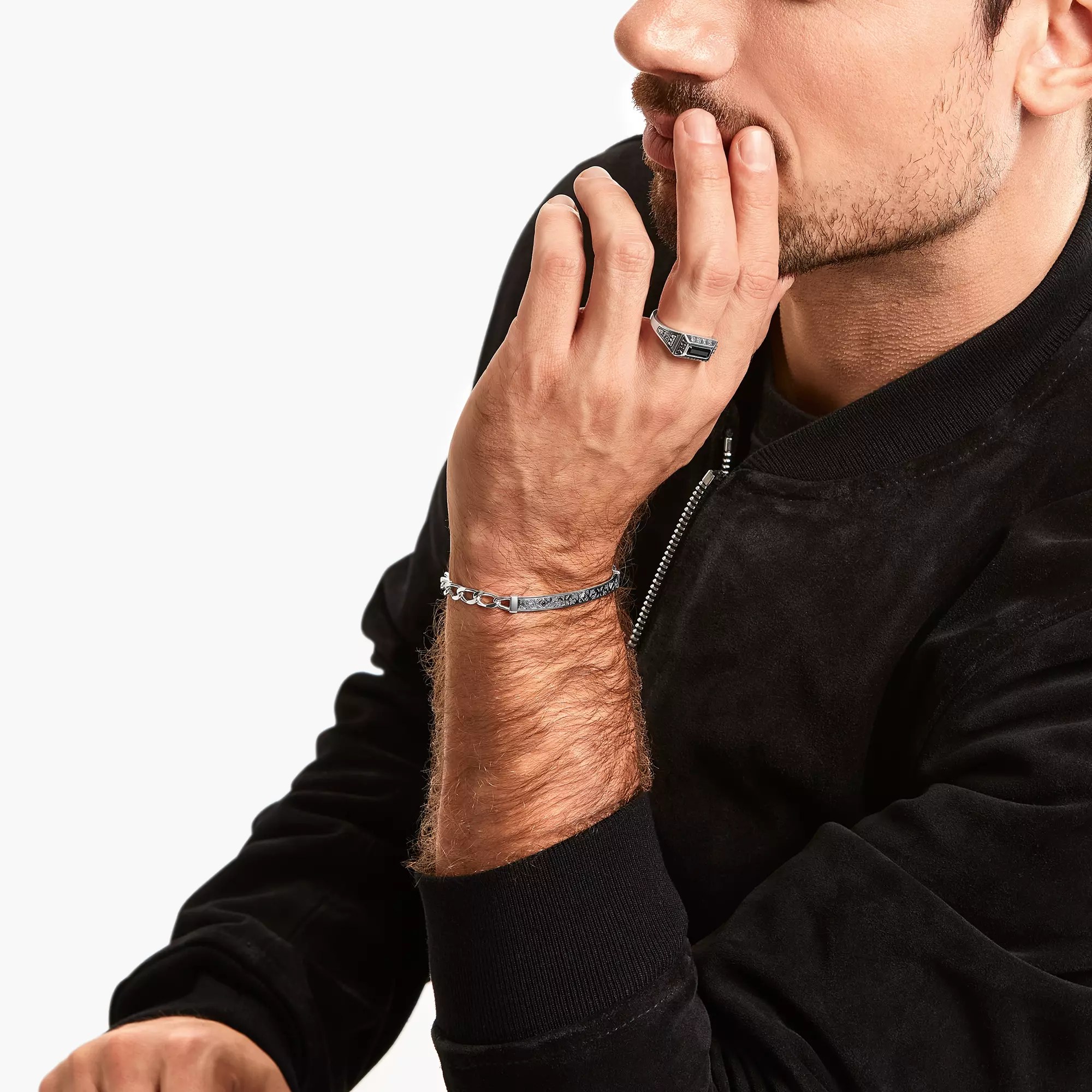 Thomas Sabo Ring Sterling Silber - geschw. + Onyx schwarz