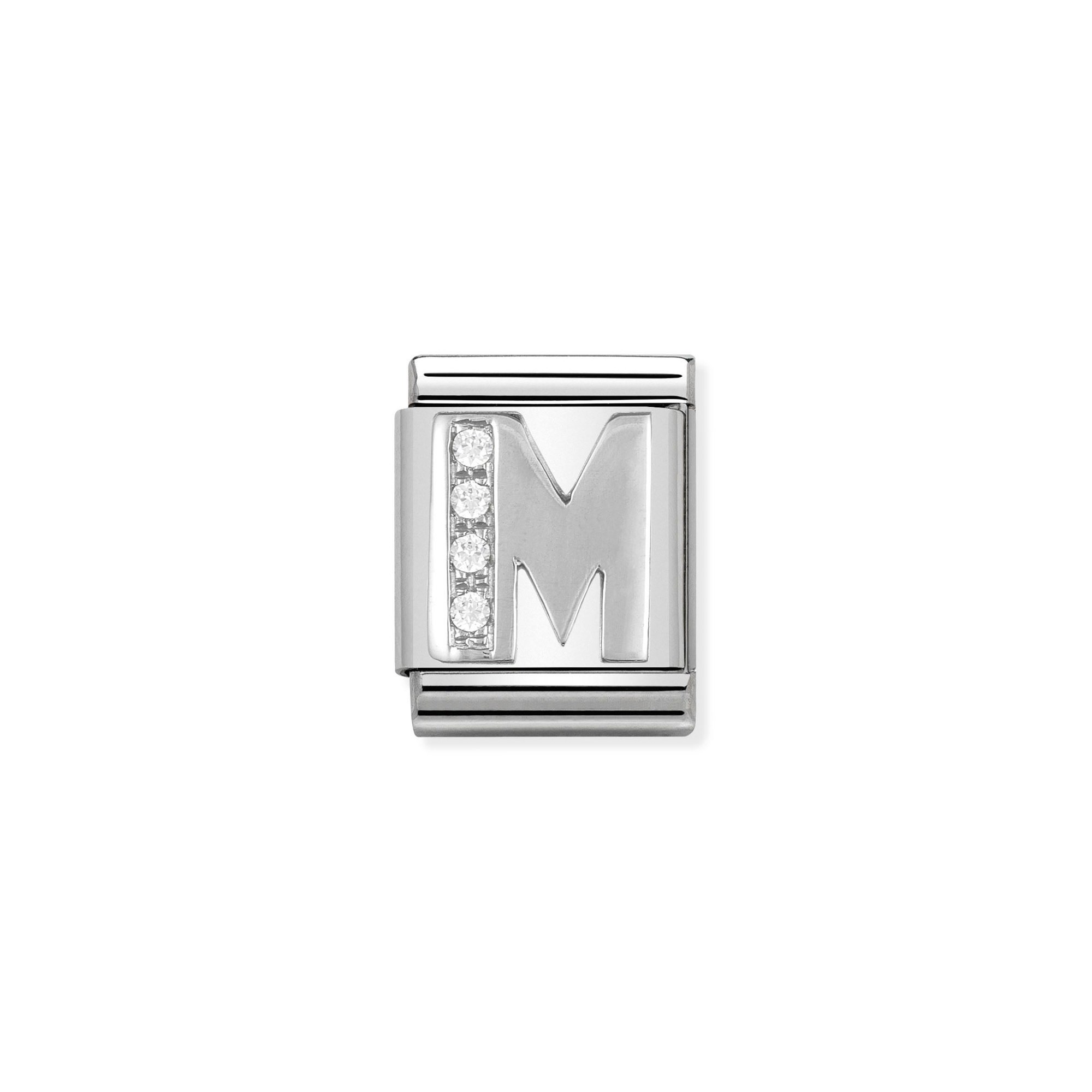 Nomination Composable Big Charm Buchstabe M - Silber 925, Zirkonia