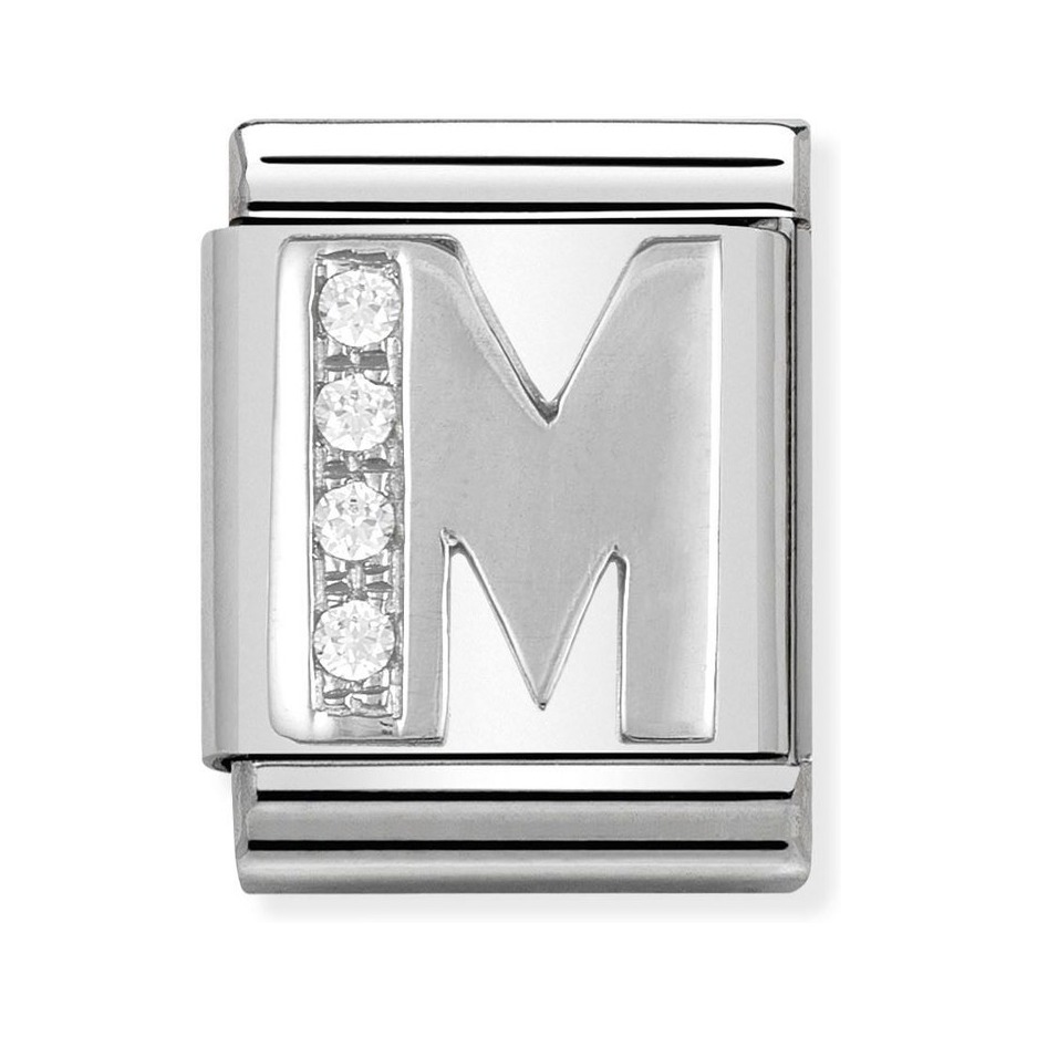 Nomination Composable Big Charm Buchstabe M - Silber 925, Zirkonia