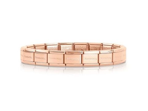 Bild eines Nomination 030001 SI 011 Classic Armbands in Roségold mit 18 Elementen, ideal für personalisierte Starter-Armbänder, elegant und stilvoll für jeden Anlass.