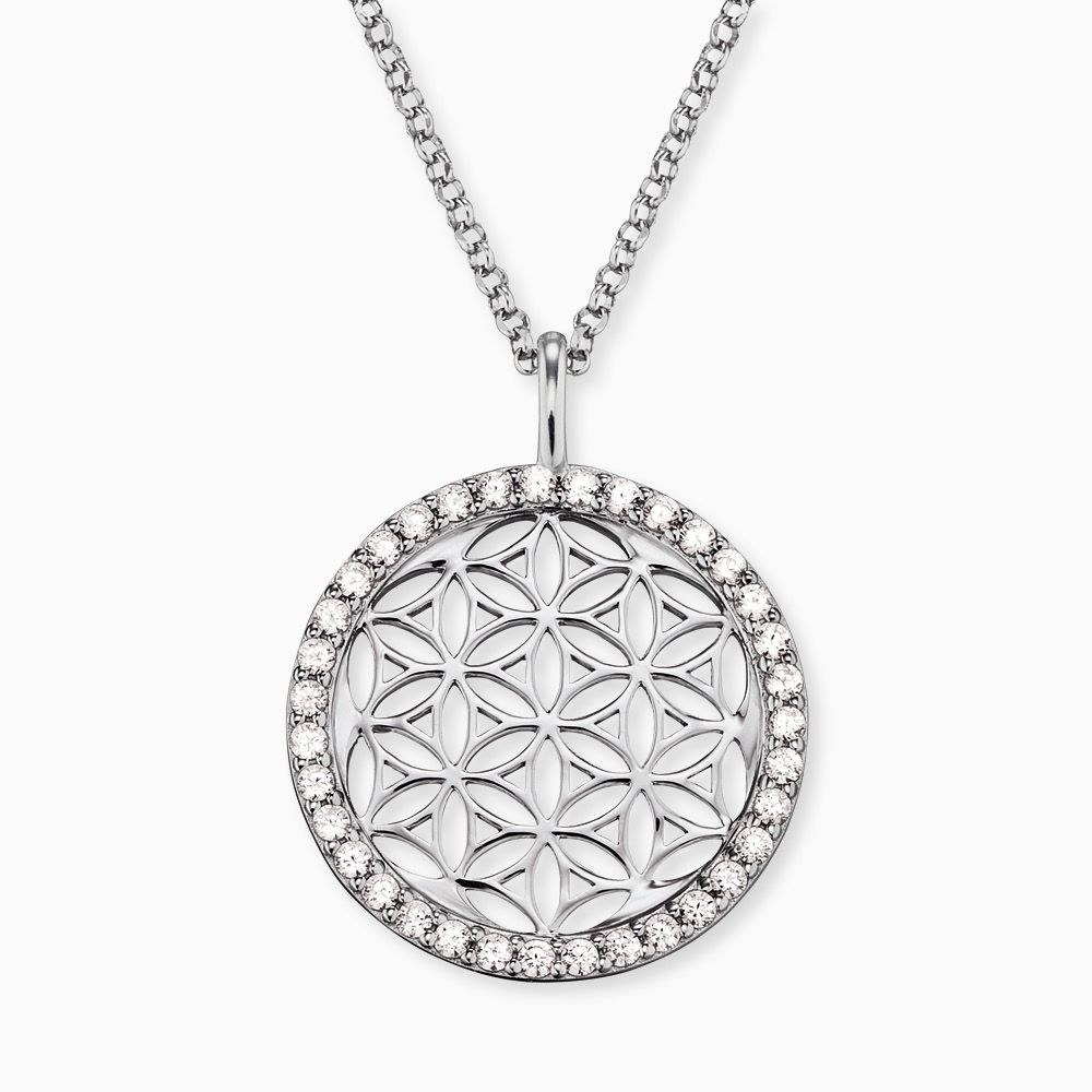 Engelsrufer LEBENSBLUME Kette mit Zirkonia - Silber rhodiniert 21 mm 45cm – Ansicht 2
