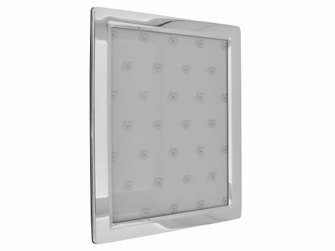 Versilberter Rechteckiger Bilderrahmen mit abgerundeten Kanten für Fotogröße 13 x 18 cm, ideal zur stilvollen Präsentation Ihrer Bildern, Hersteller Juwelier Harnisch.