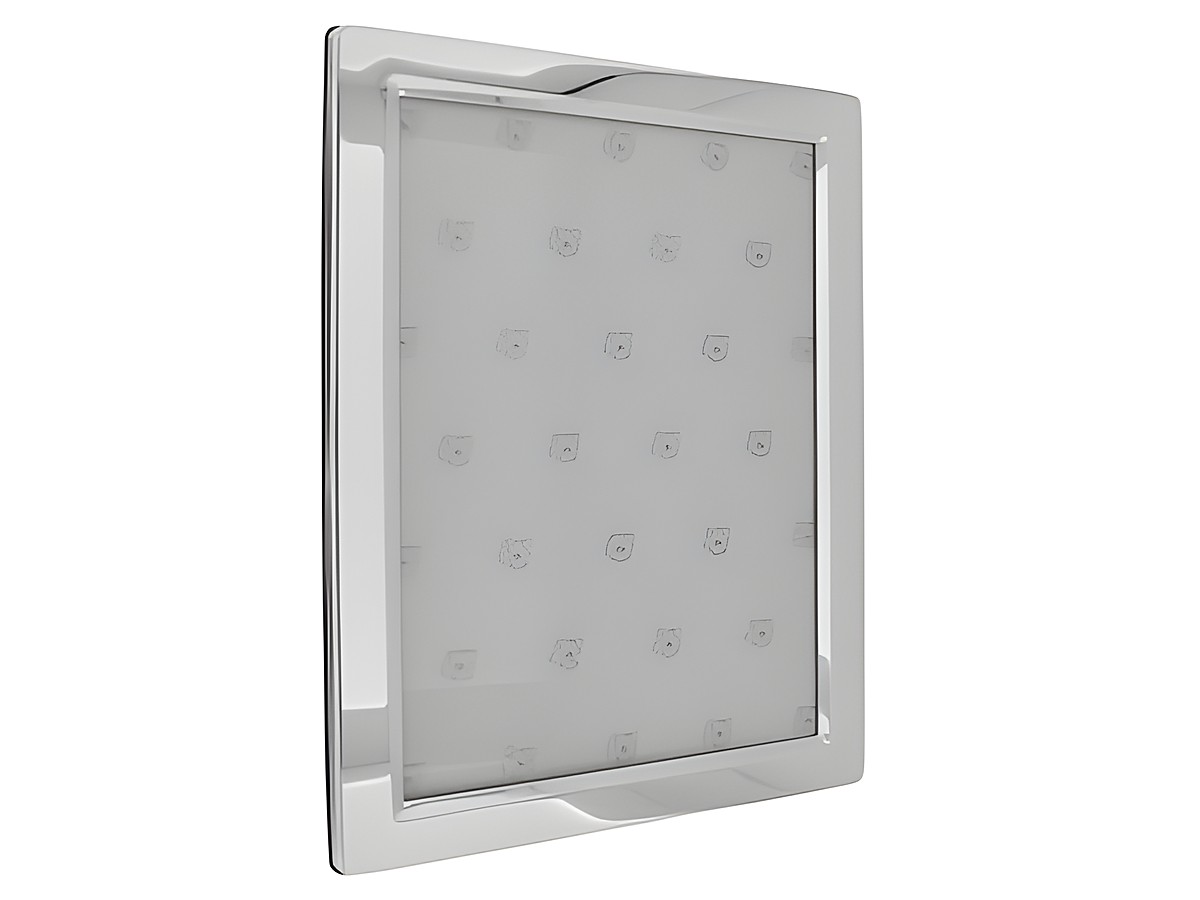 Versilberter Rechteckiger Bilderrahmen mit abgerundeten Kanten für Fotogröße 13 x 18 cm, ideal zur stilvollen Präsentation Ihrer Bildern, Hersteller Juwelier Harnisch.