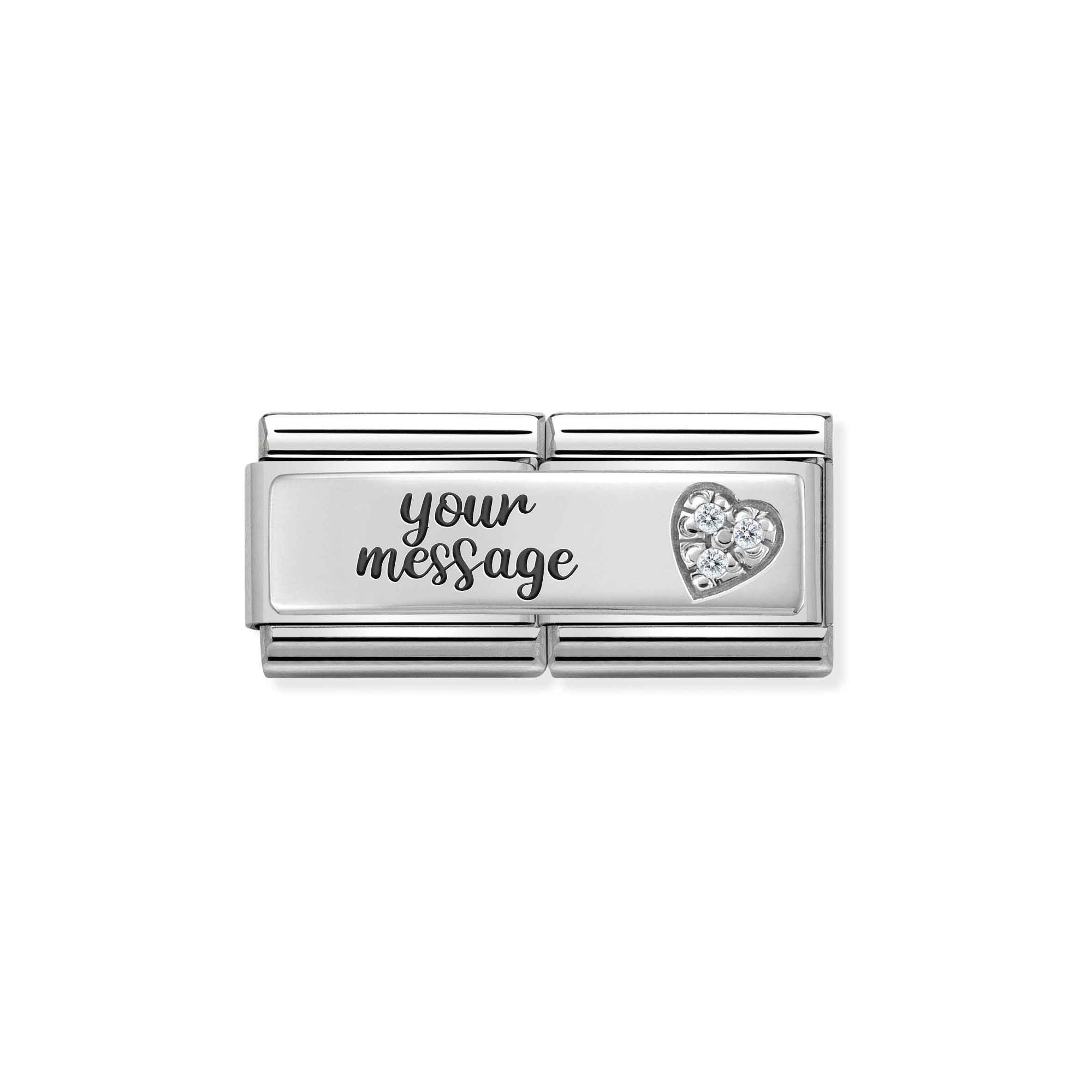 Nomination Composable Classic Double Charm Herz Zirkonia - Edelstahl, Sterling Silber, Zirkonia – Ansicht 4