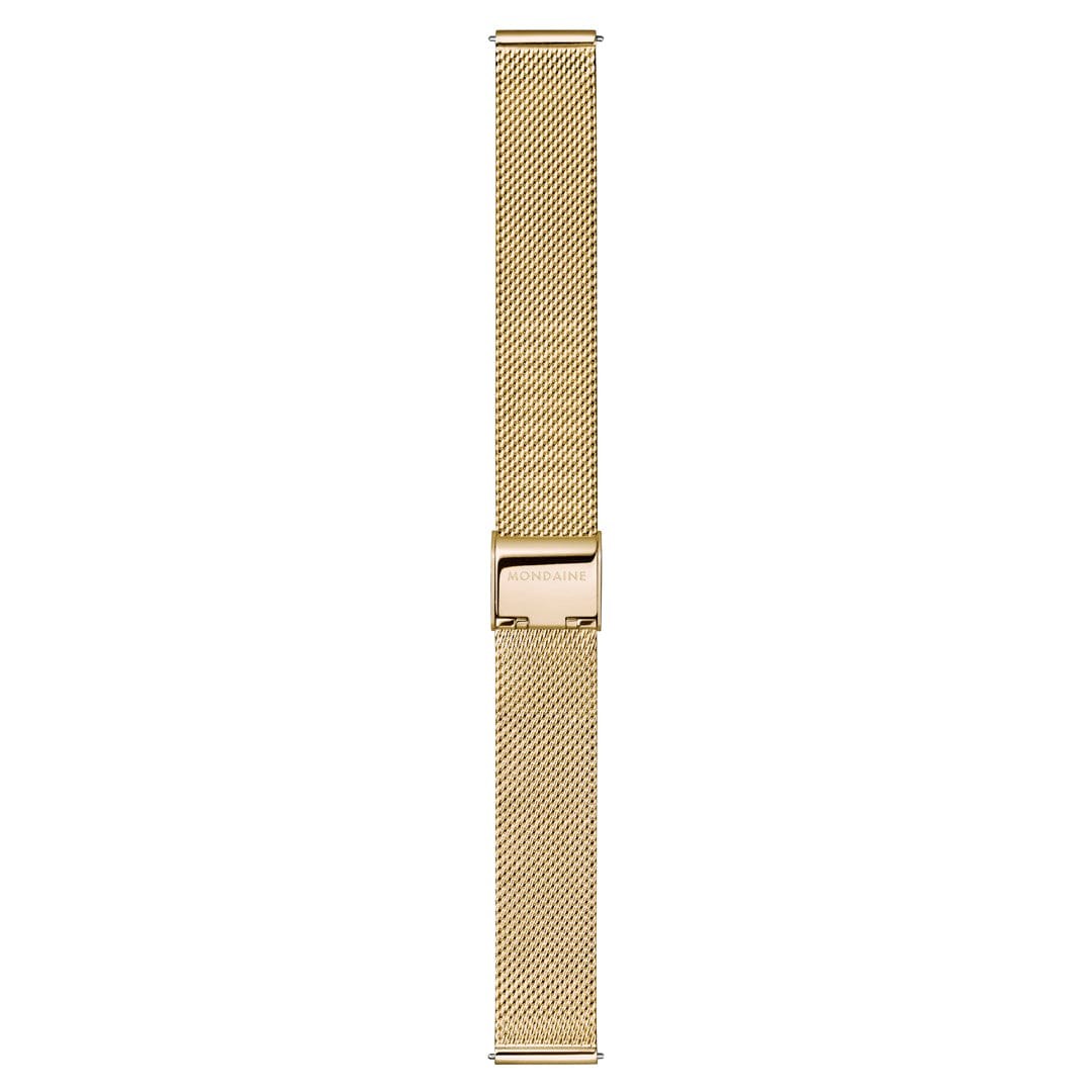 Mondaine Uhr - Doppio - Gelb vergoldet - 33 mm – Ansicht 4