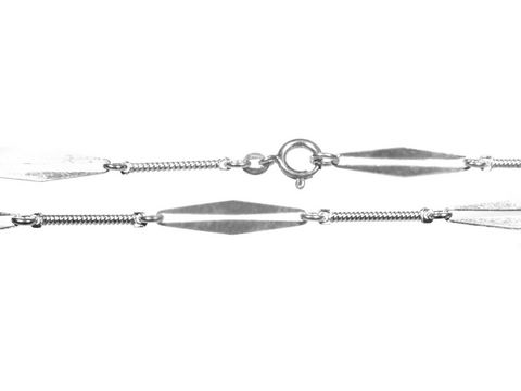 Lange Silberkette mit Elementen im DESIGN 80 cm, Hersteller Juwelier Harnisch, zeigt einen eleganten Mittelteil für Colliers, ideal für stilvolle Akzente.