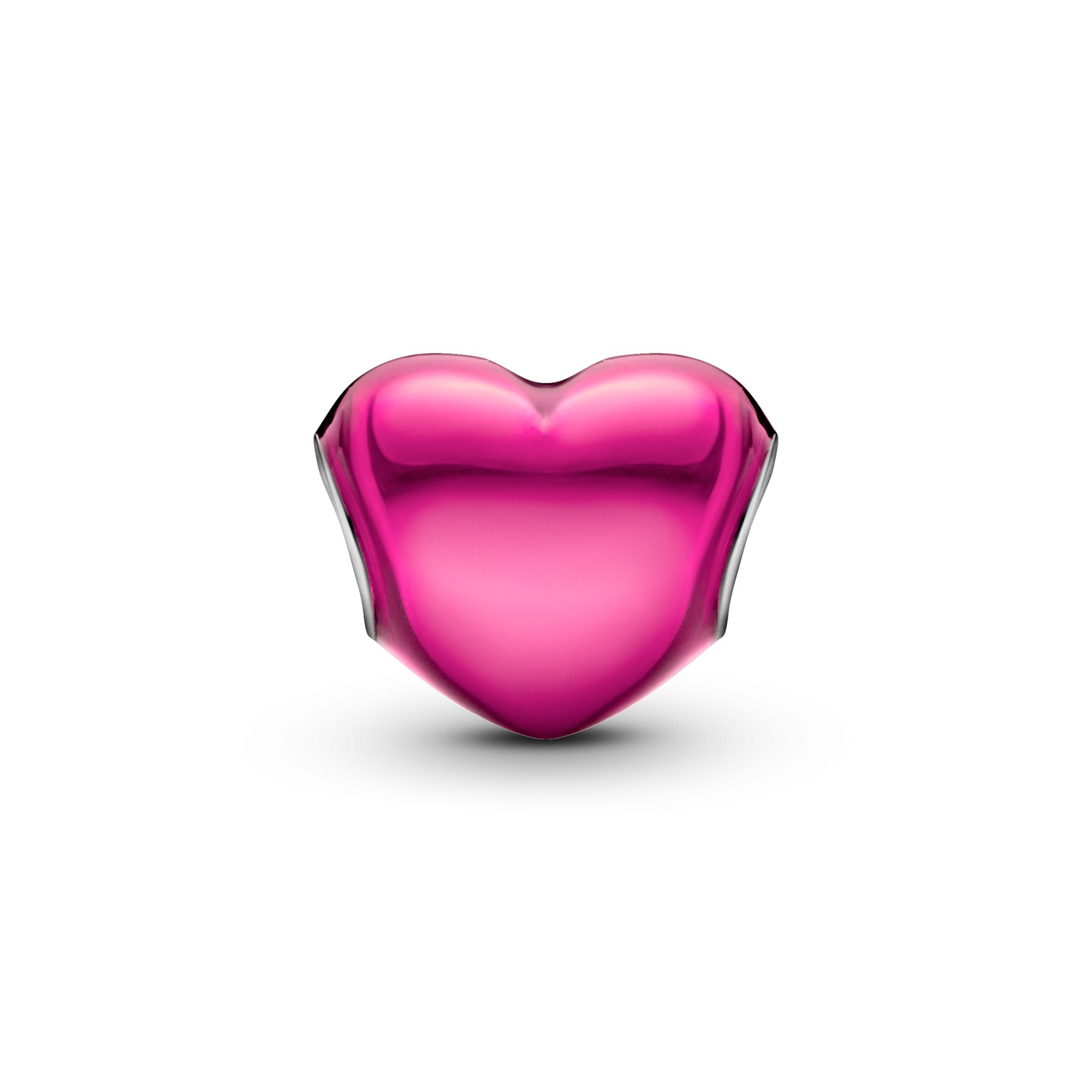 Pandora Metallic Herz Charm ROSA - Silber & Emaille – Ansicht 4