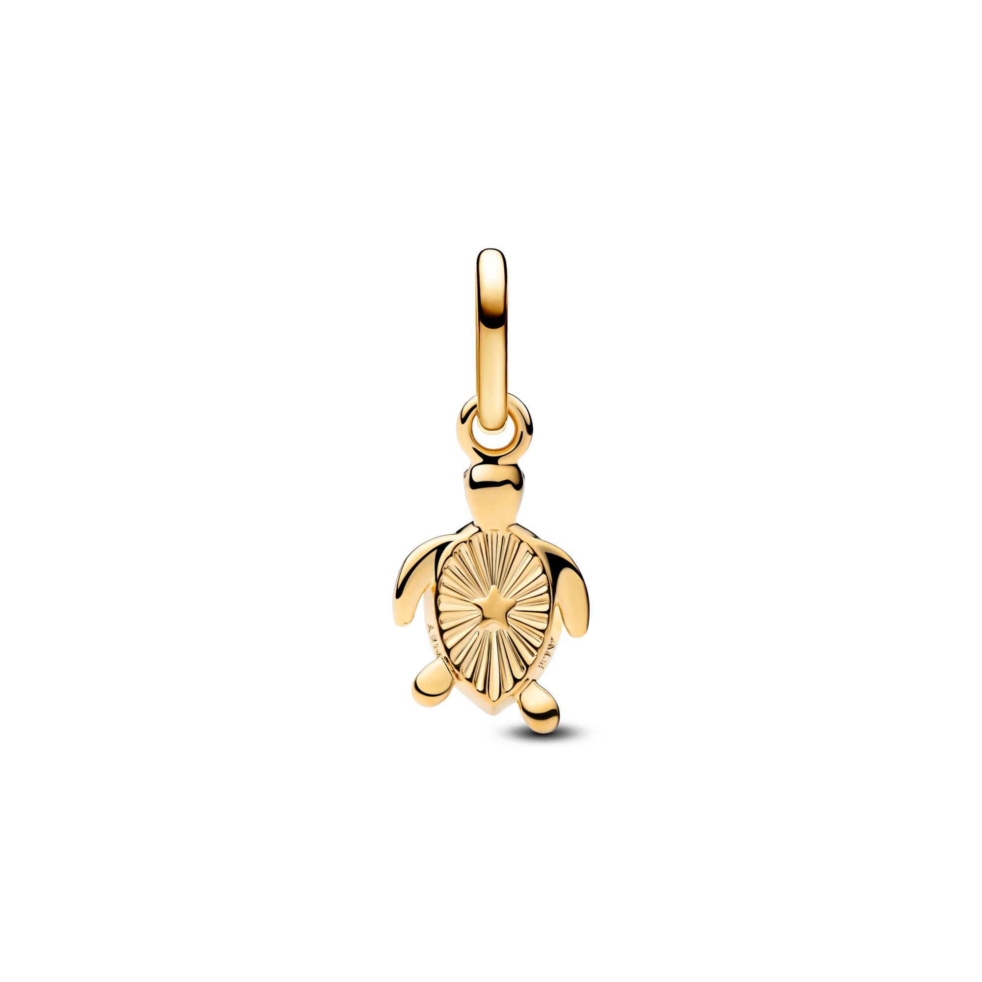 Pandora ME - Grüne Schildkröte Mini-Charm-Anhänger - Gelbgold Vergoldung – Ansicht 3