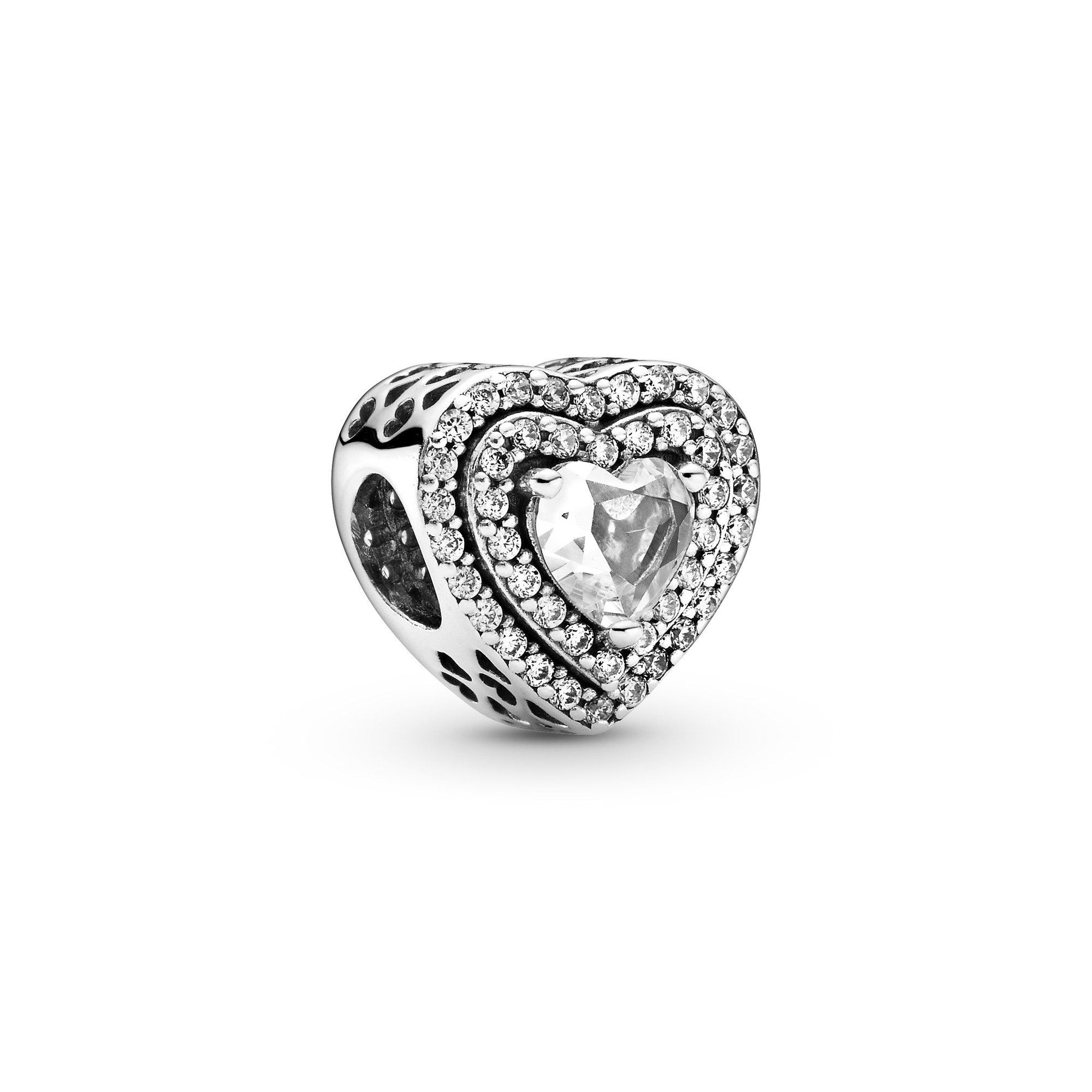 Pandora Timeless - Charm - Funkelnde - geebnete Herzen - Silber - Zirkonia