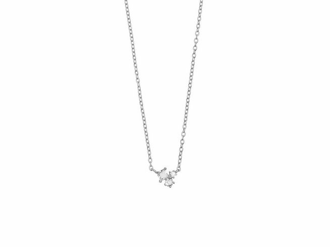 Xenox Sterling Silber Kette XS2351 in der Länge 40-45 cm, SPLASH Kareekette mit minimalistischen Design und funkelndem Anhänger, ideal für jeden Anlass.