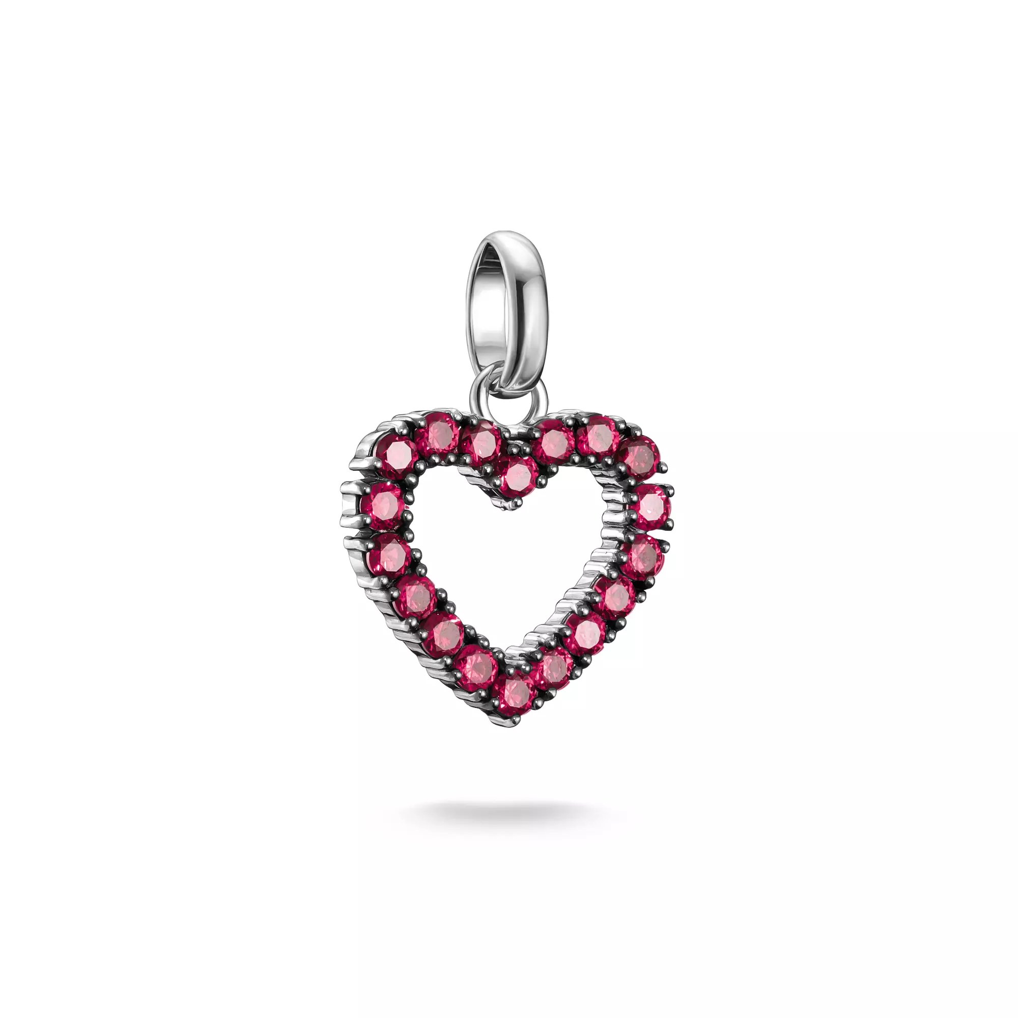 Thomas Sabo Connect - Herz Rubinrot - Charm mit Öse - Silber & geschwärzt + Lab Grown Rubin – Ansicht 2